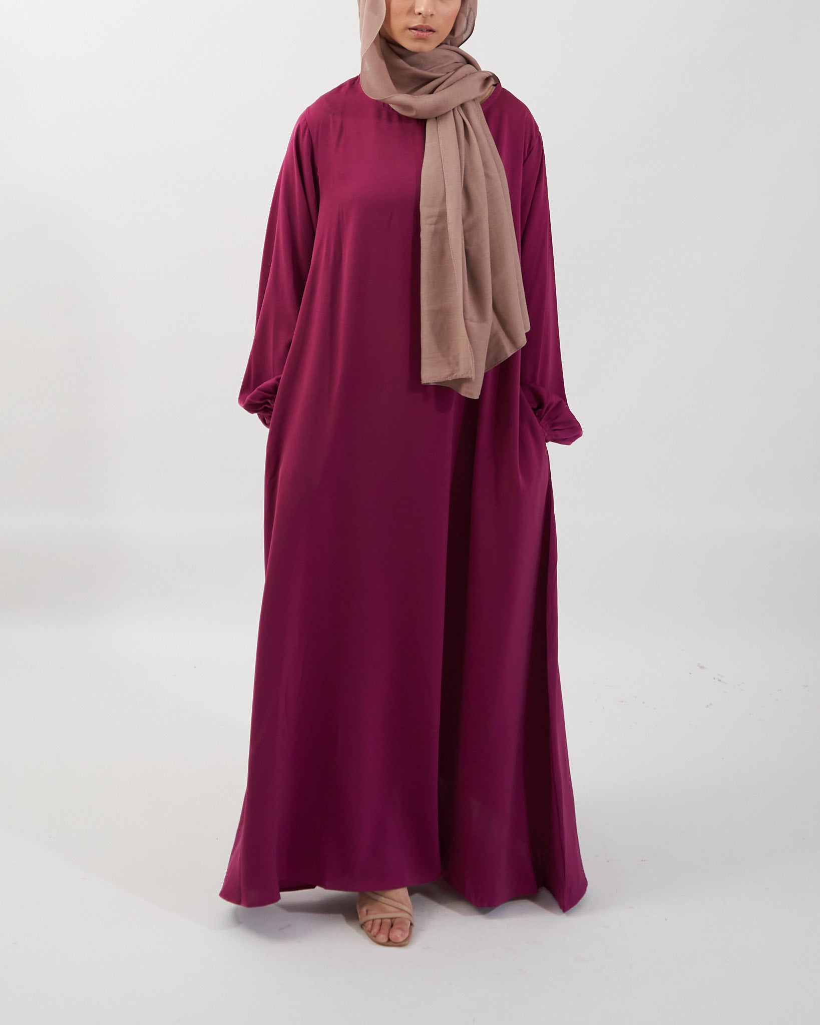 Jannah Abaya - Plum Satin Abaya Fajr Noor