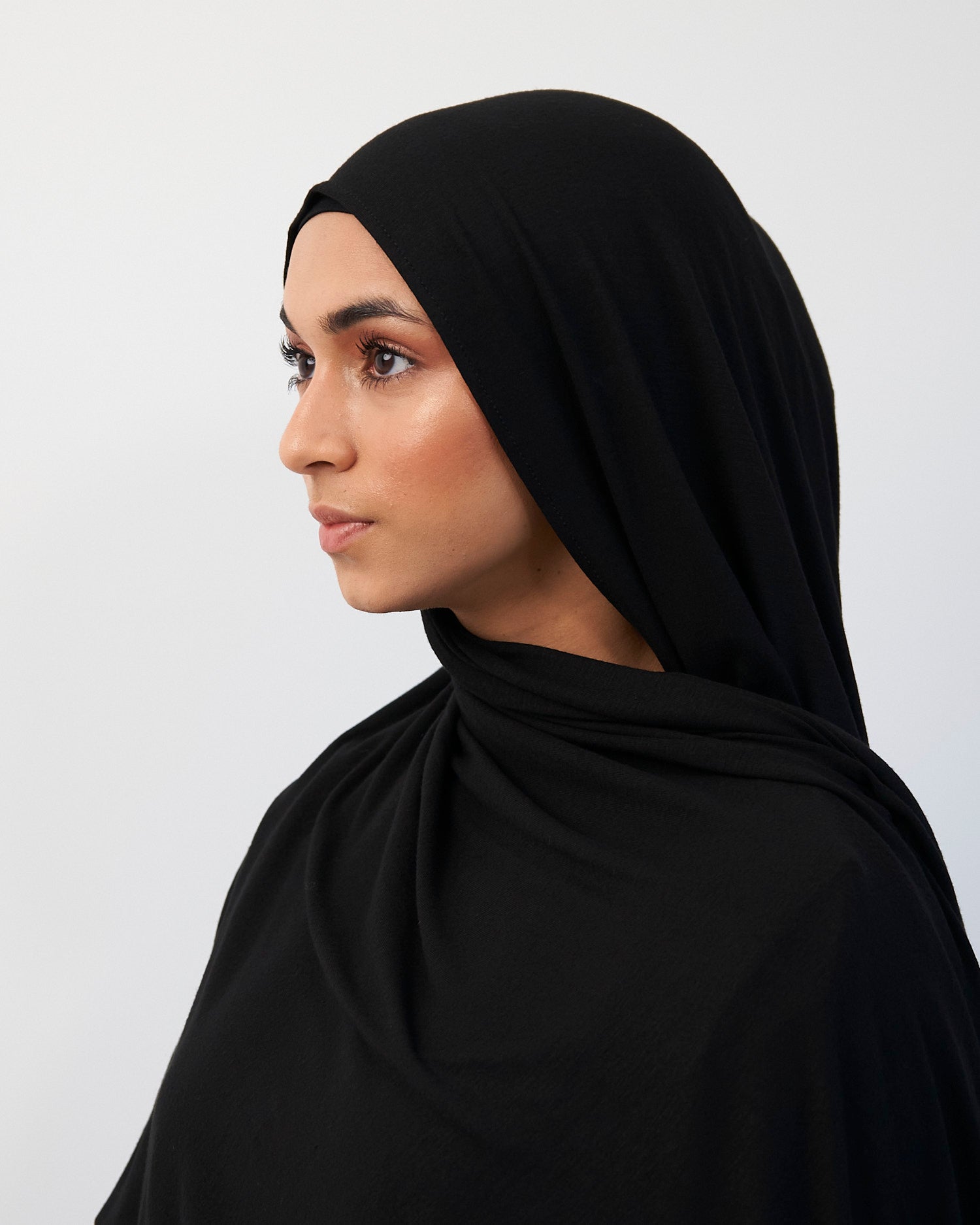 Premium Jersey Hijab - Black Scarves Fajr Noor