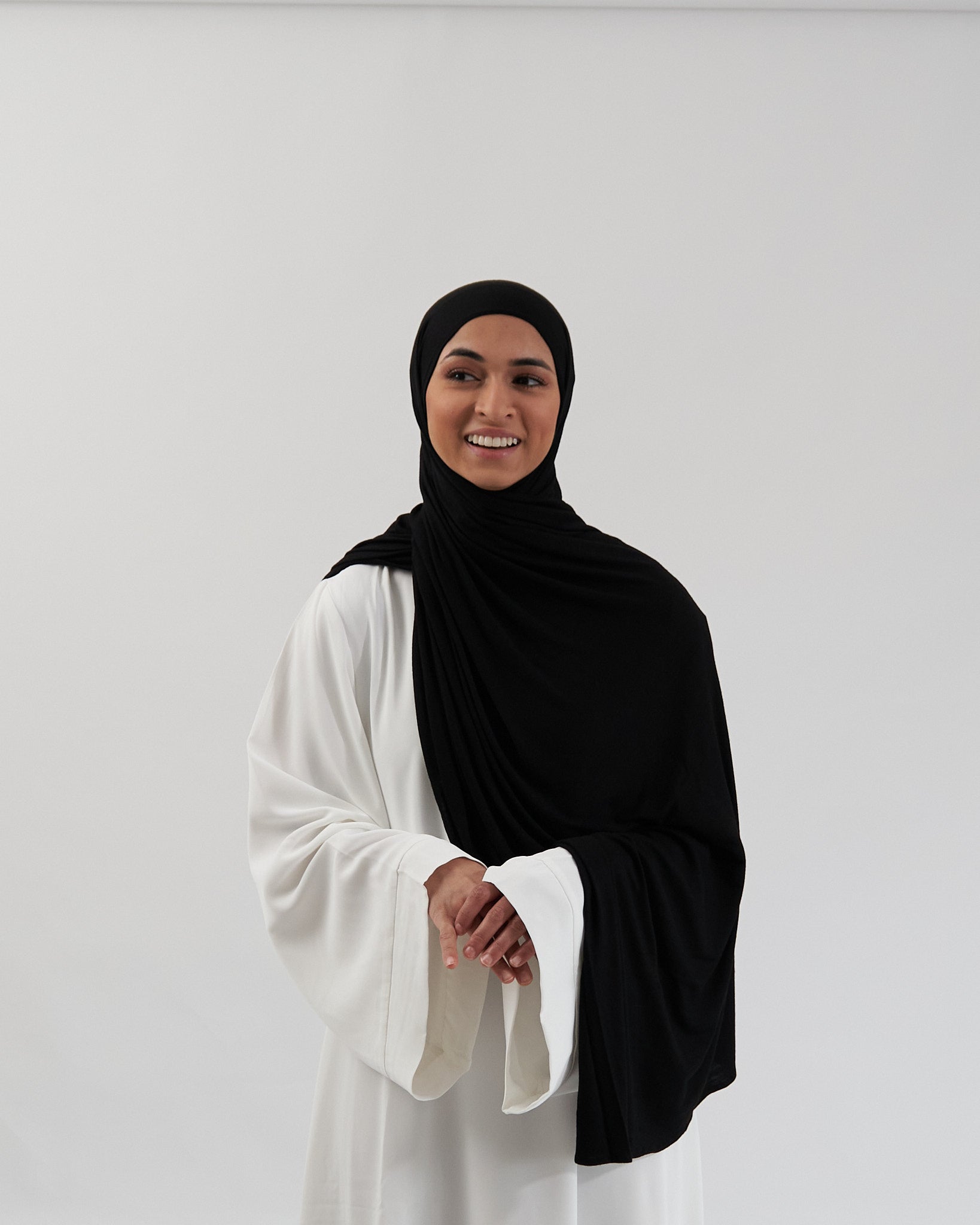 Premium Jersey Hijab - Black Scarves Fajr Noor