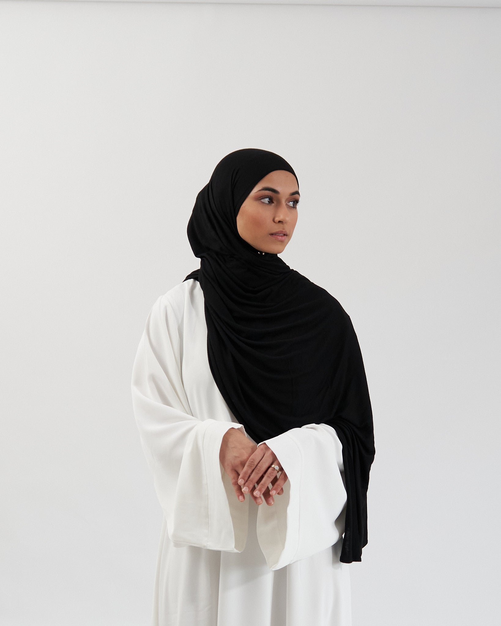 Premium Jersey Hijab - Black Scarves Fajr Noor