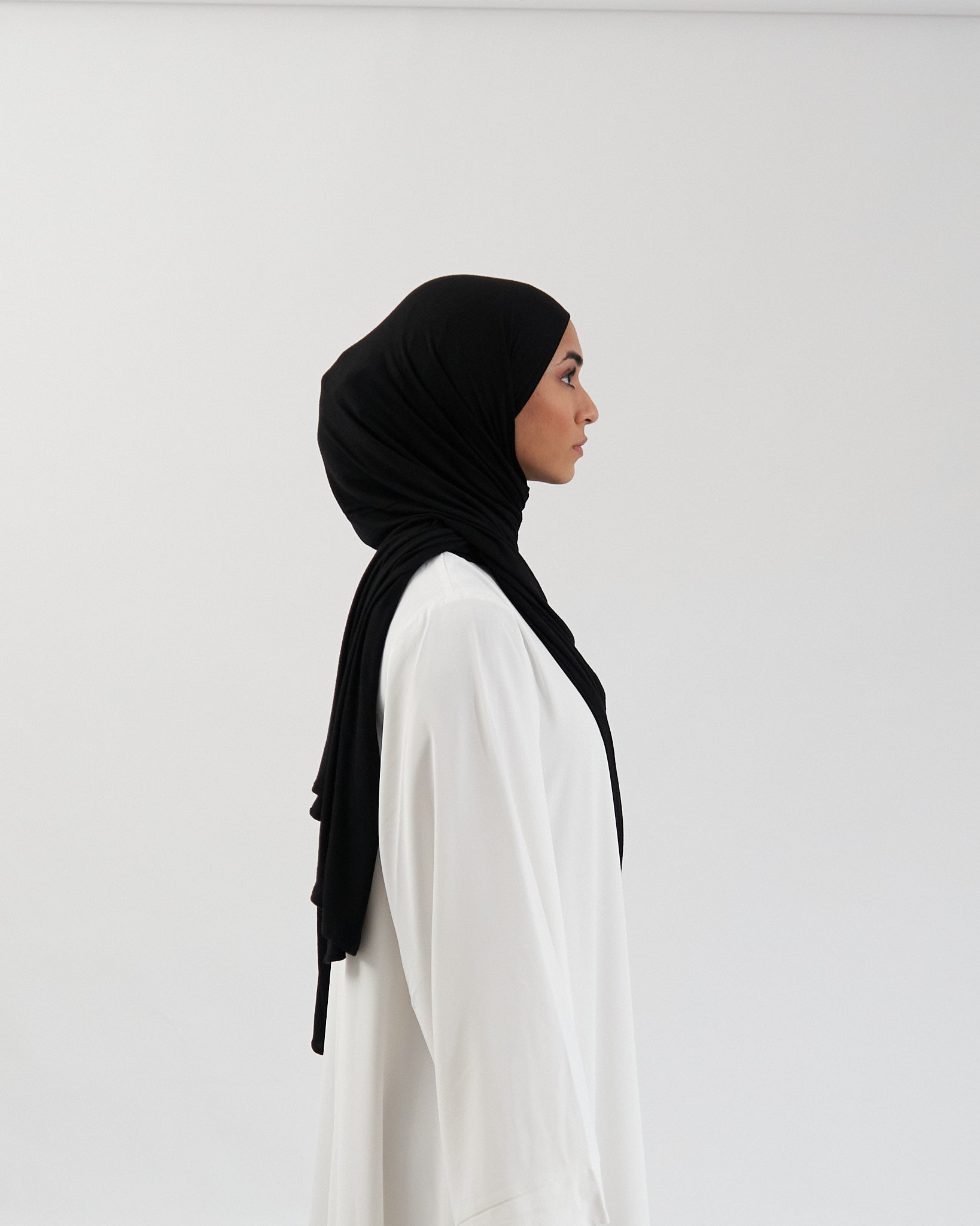 Premium Jersey Hijab - Black Scarves Fajr Noor
