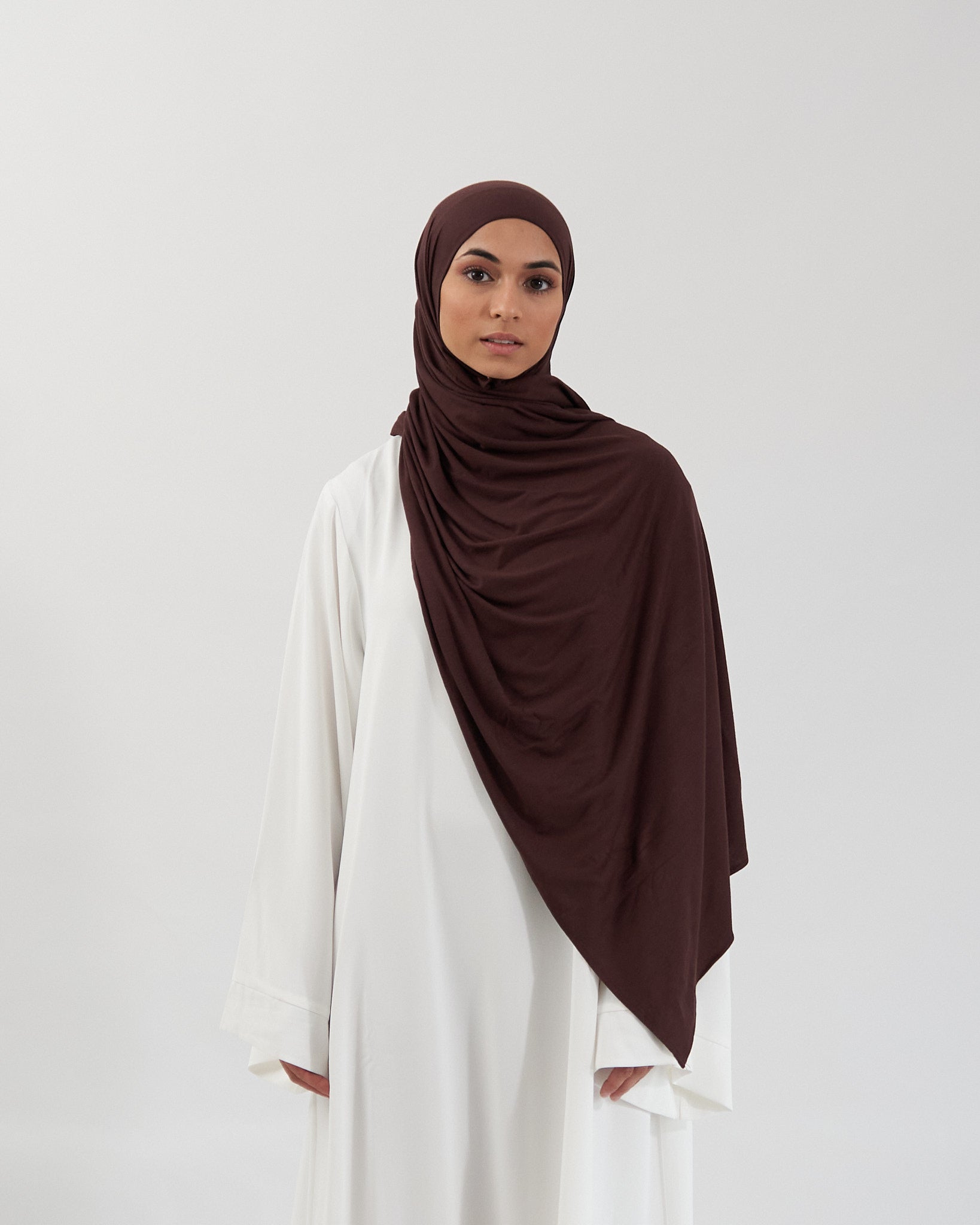Premium Jersey Hijab - Dark Brown Scarves Fajr Noor
