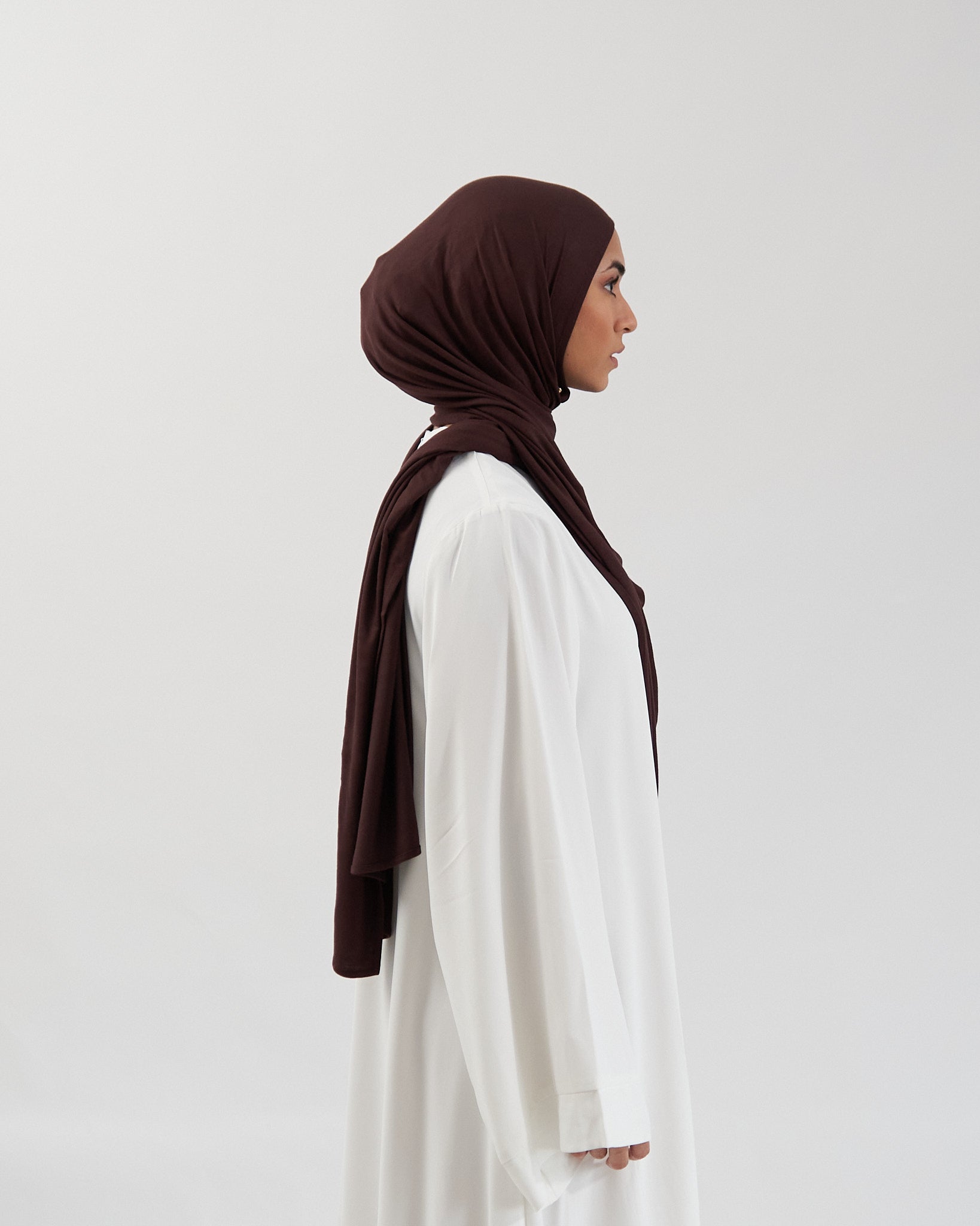 Premium Jersey Hijab - Dark Brown Scarves Fajr Noor