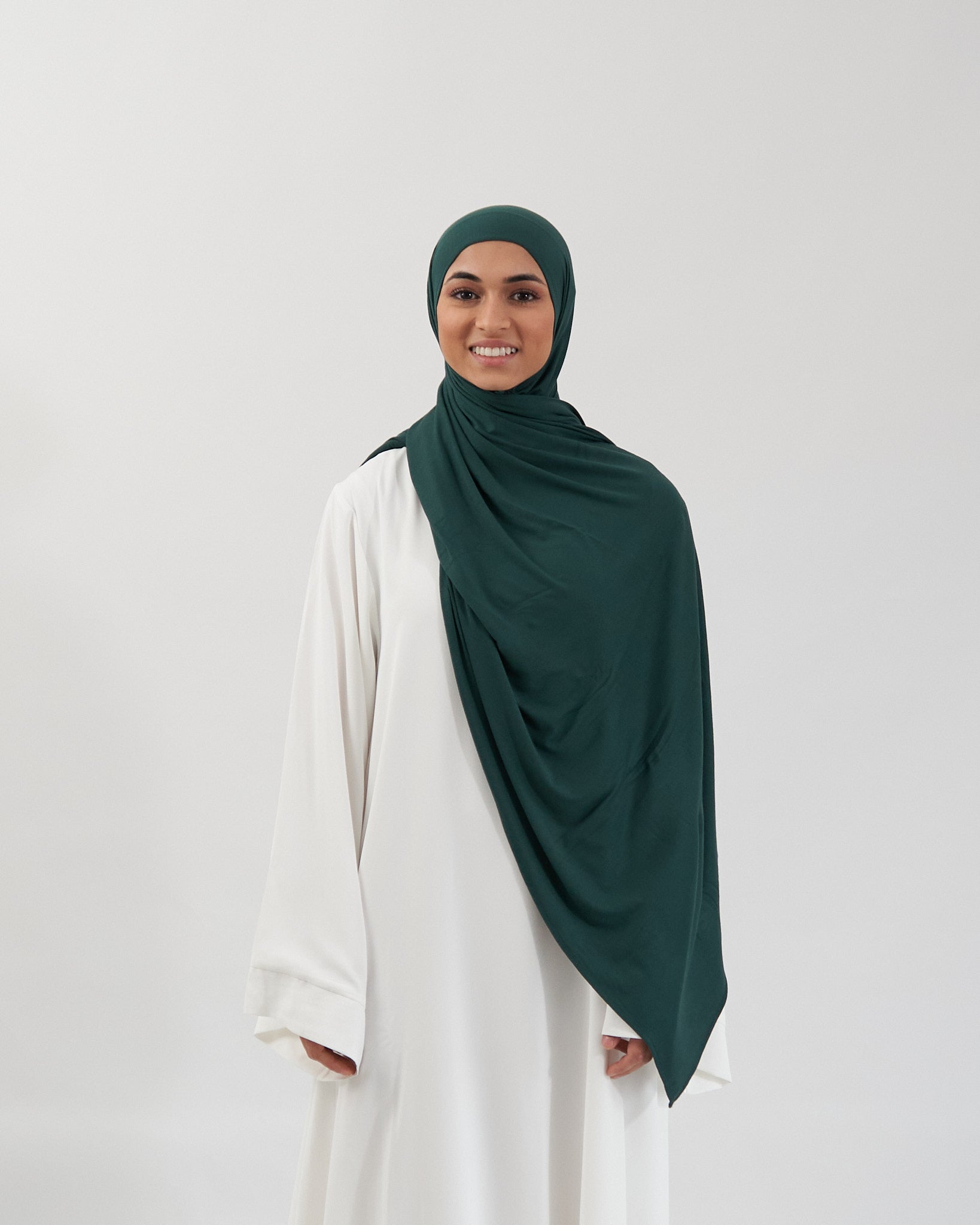 Premium Jersey Hijab - Forest Green Scarves Fajr Noor