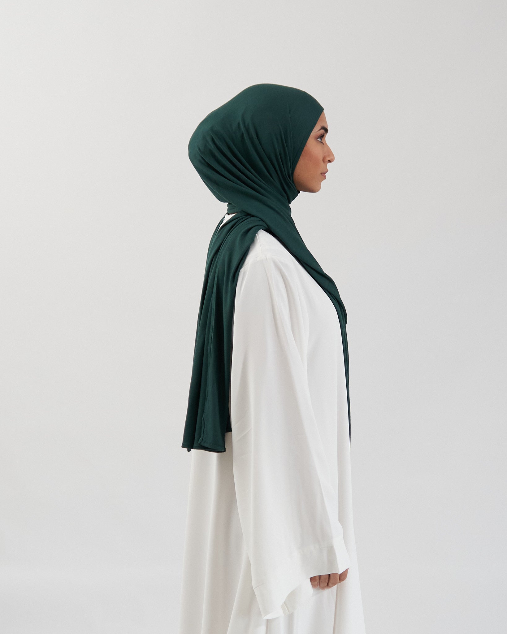 Premium Jersey Hijab - Forest Green Scarves Fajr Noor