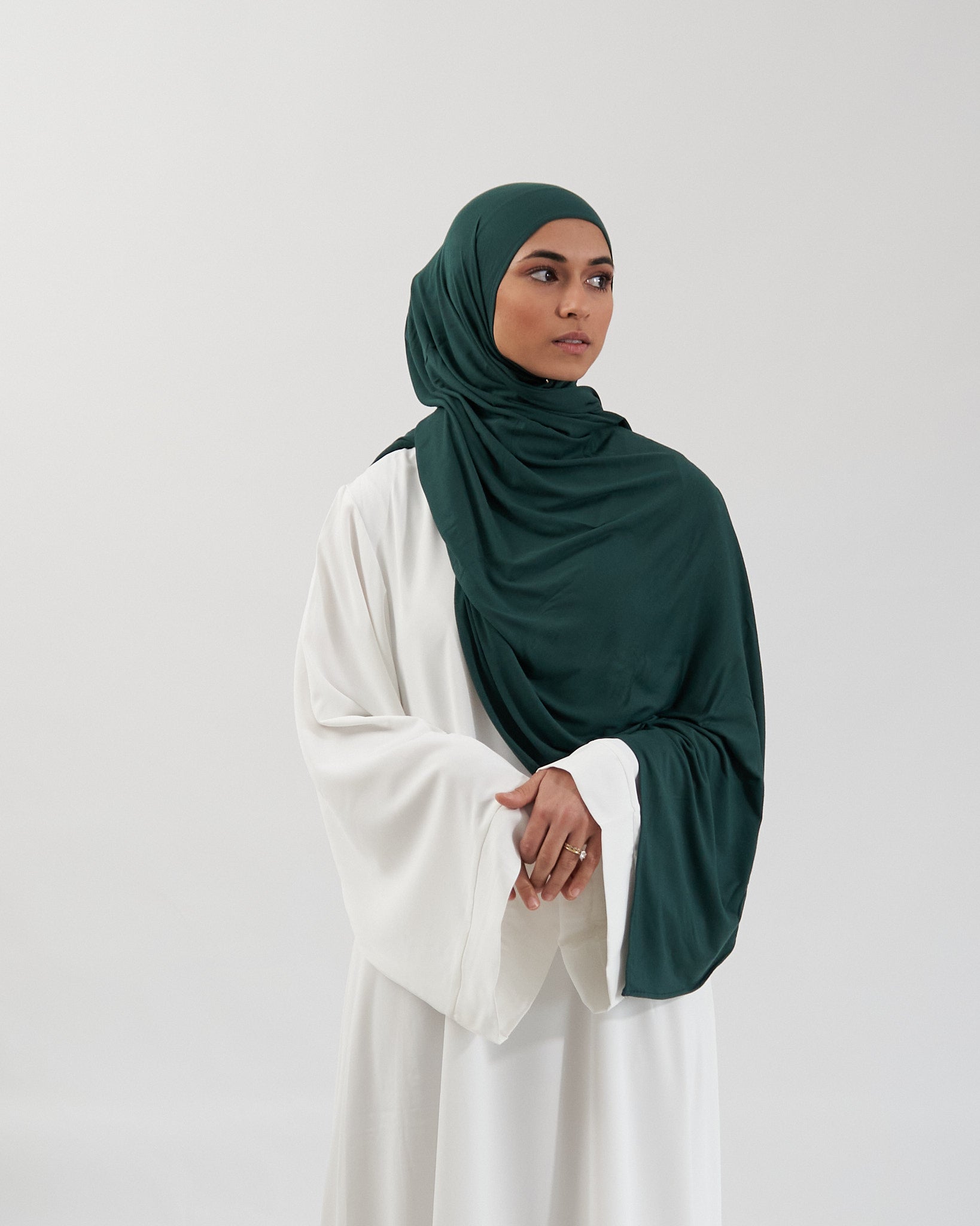 Premium Jersey Hijab - Forest Green Scarves Fajr Noor
