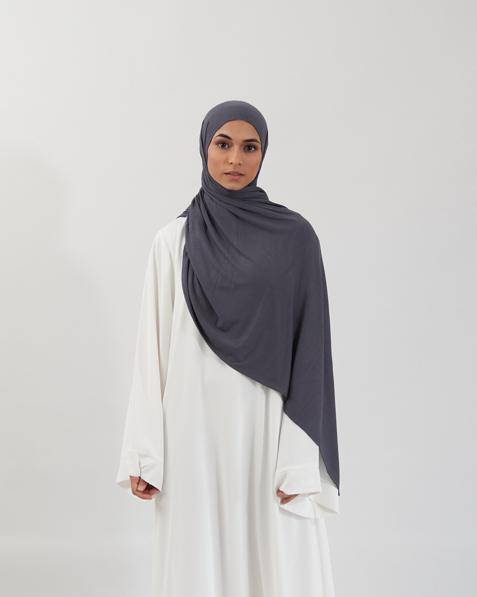 Premium Jersey Hijab - Majestic Grey Scarves Fajr Noor