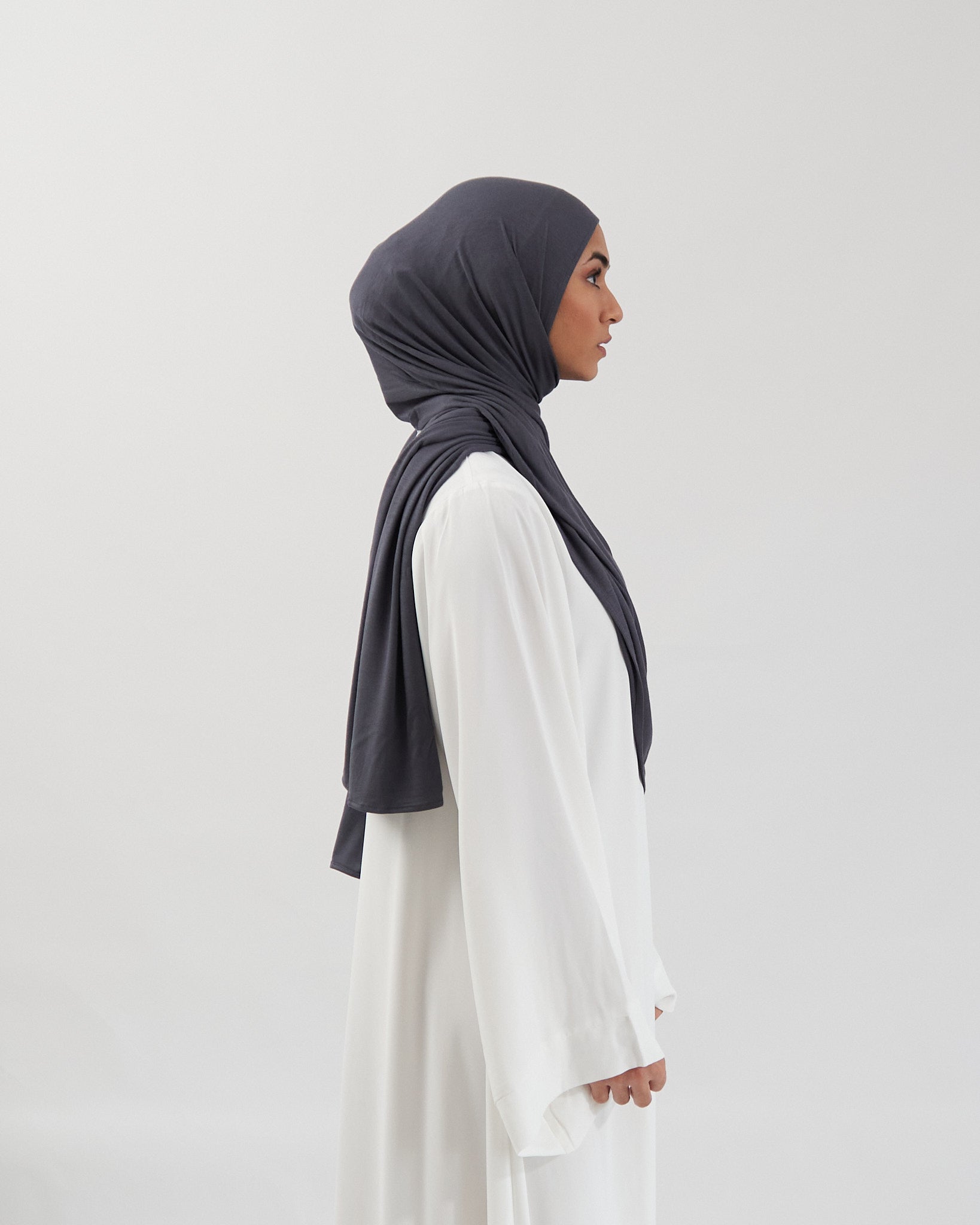 Premium Jersey Hijab - Majestic Grey Scarves Fajr Noor