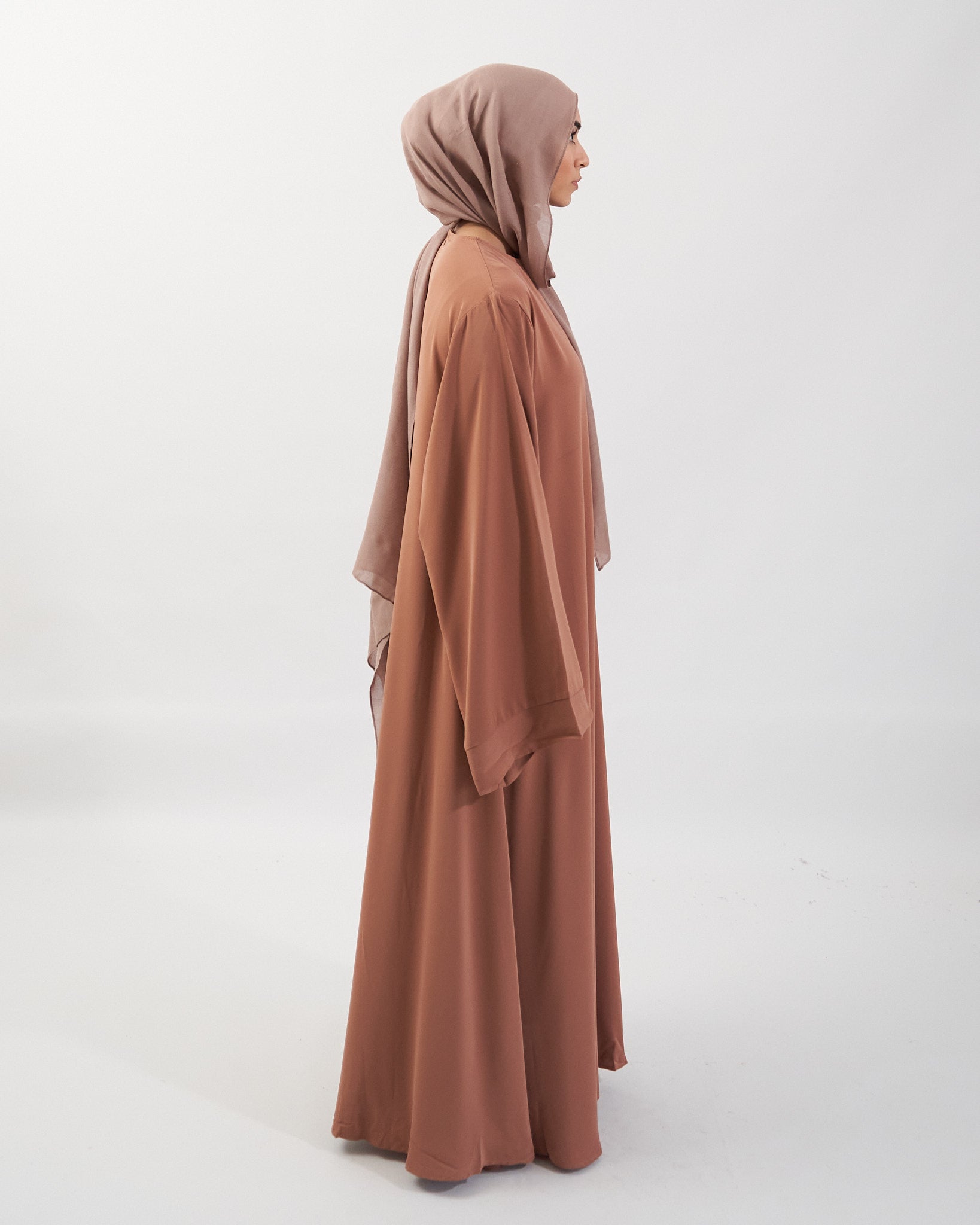 Khatijah Abaya - Brown Closed Abaya Fajr Noor