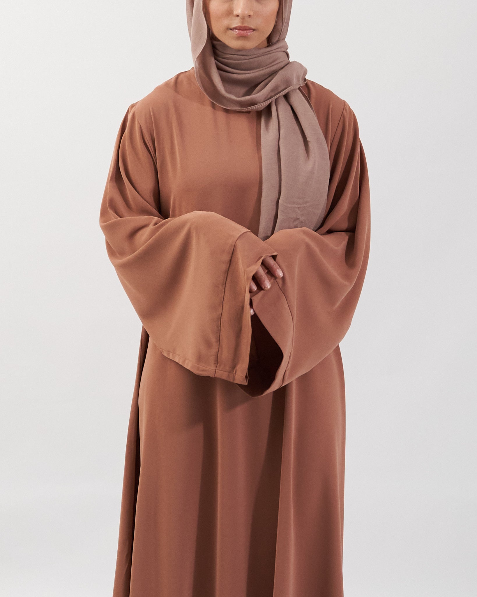 Khatijah Abaya - Brown Closed Abaya Fajr Noor
