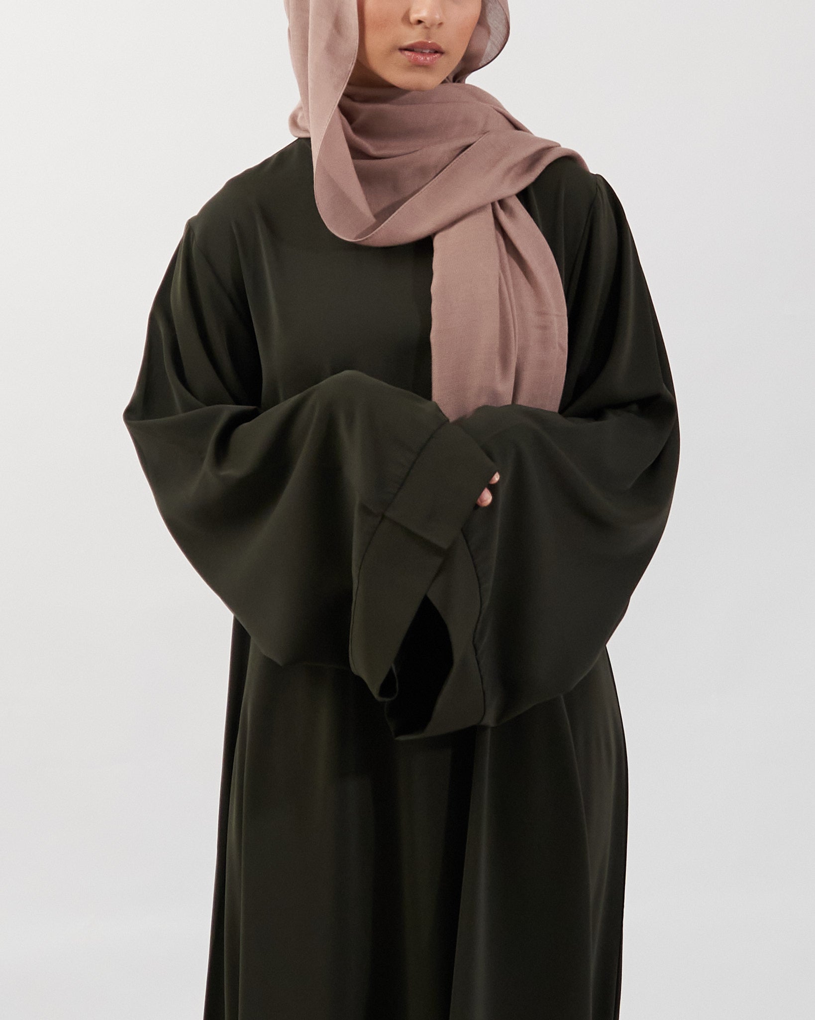 Khatijah Abaya - Khaki Closed Abaya Fajr Noor
