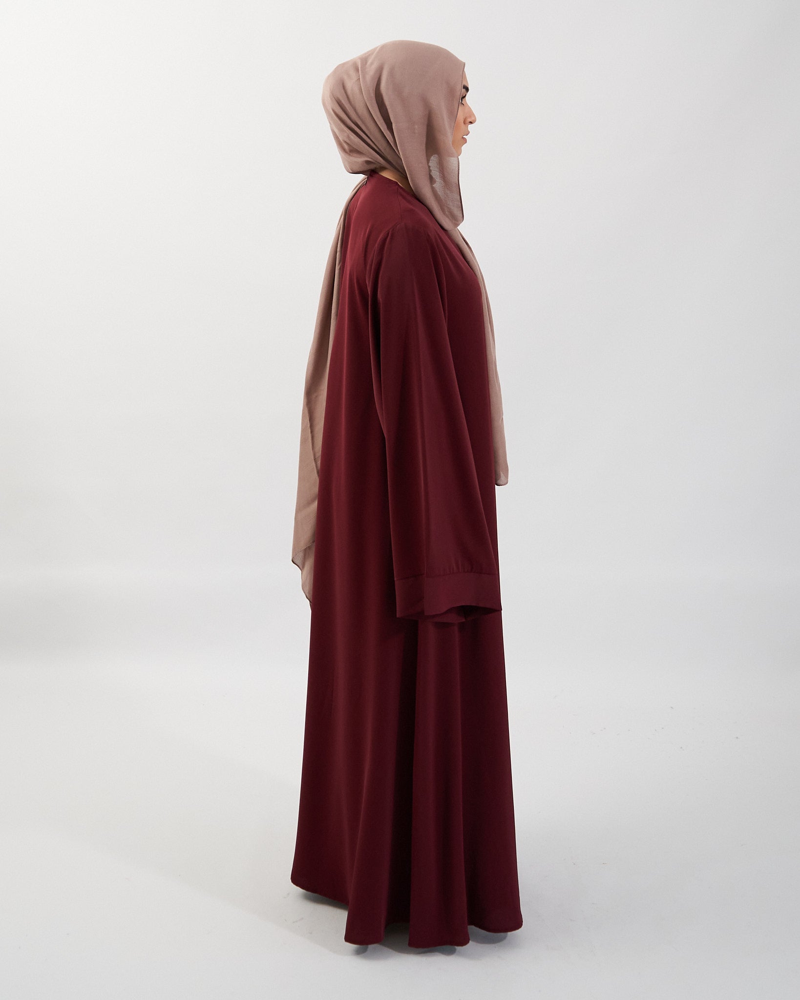 Khatijah Abaya - Maroon Closed Abaya Fajr Noor