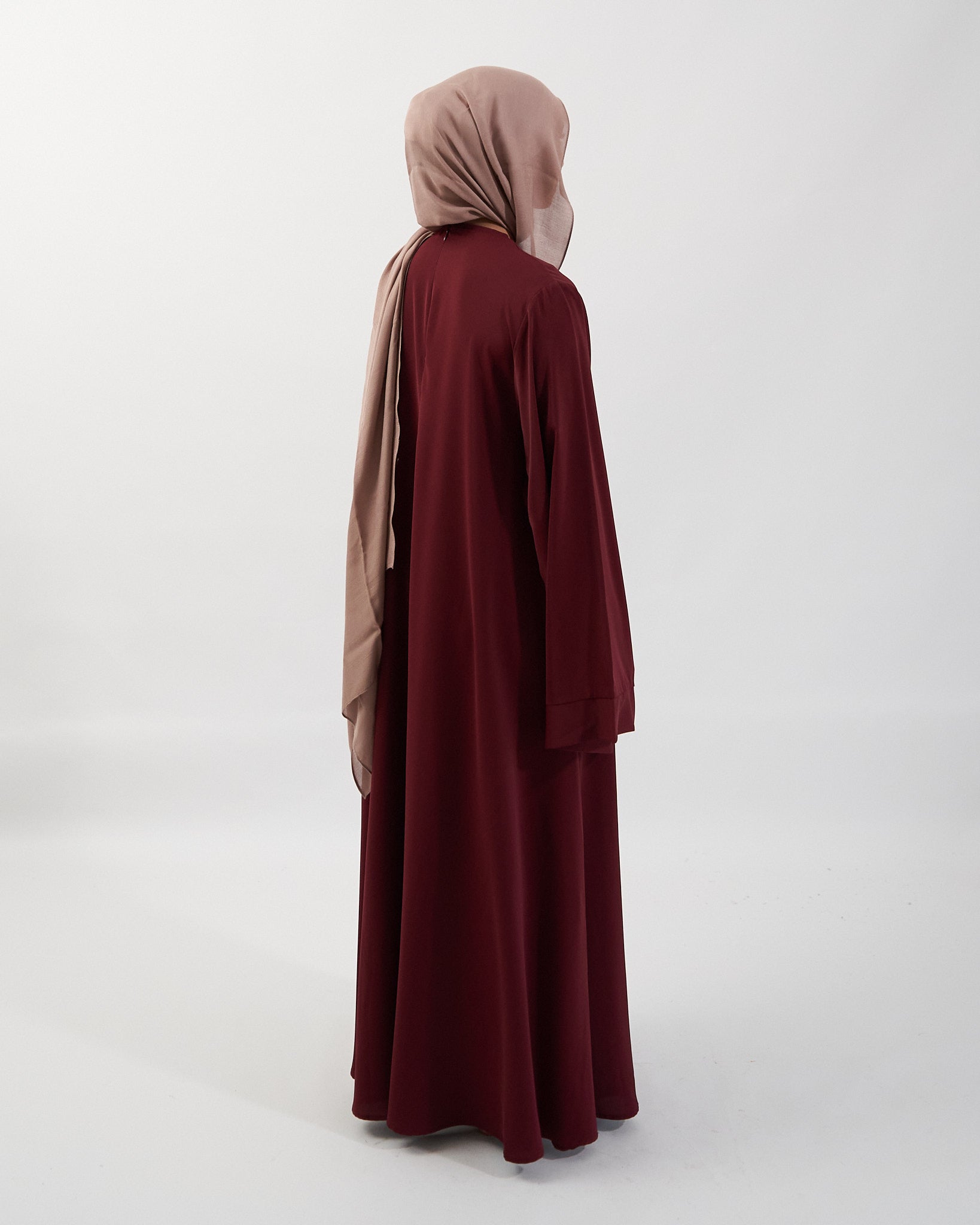 Khatijah Abaya - Maroon Closed Abaya Fajr Noor