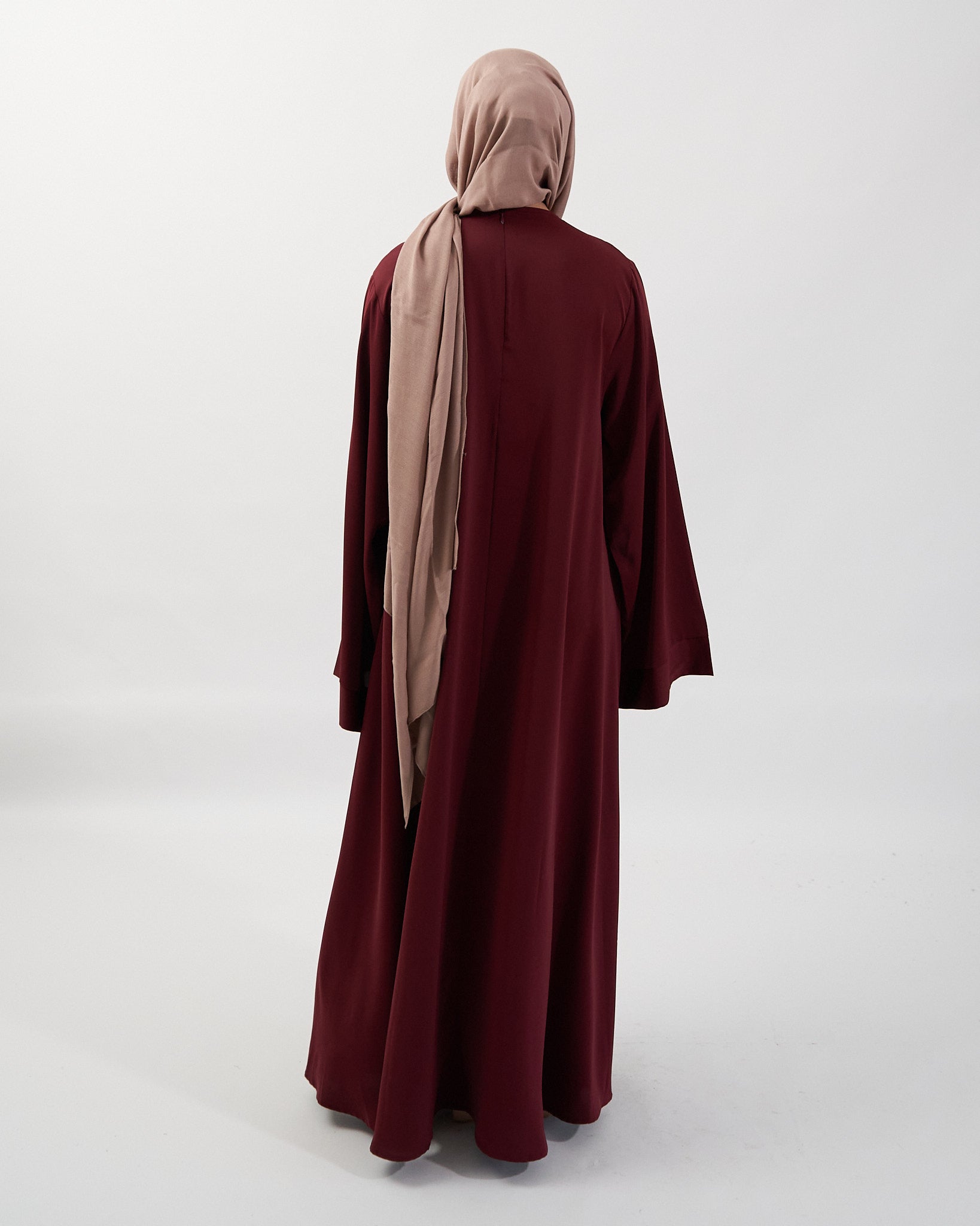 Khatijah Abaya - Maroon Closed Abaya Fajr Noor