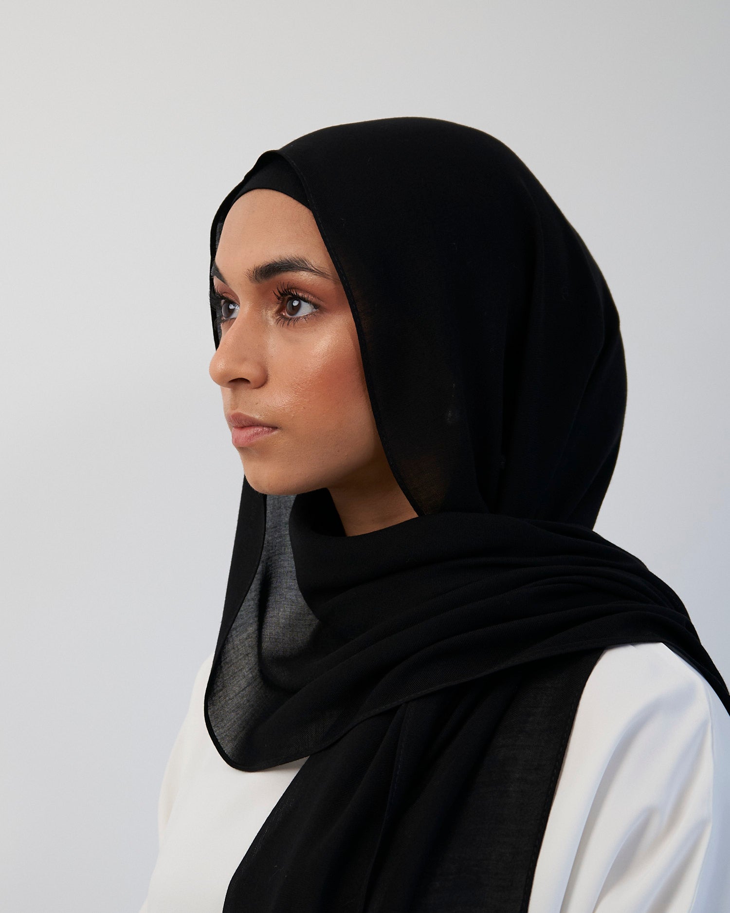 Premium Modal Hijab - Black Scarves Fajr Noor