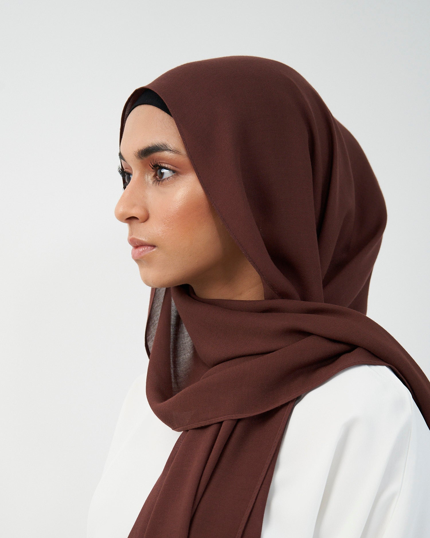 Premium Modal Hijab - Dark Brown Scarves Fajr Noor