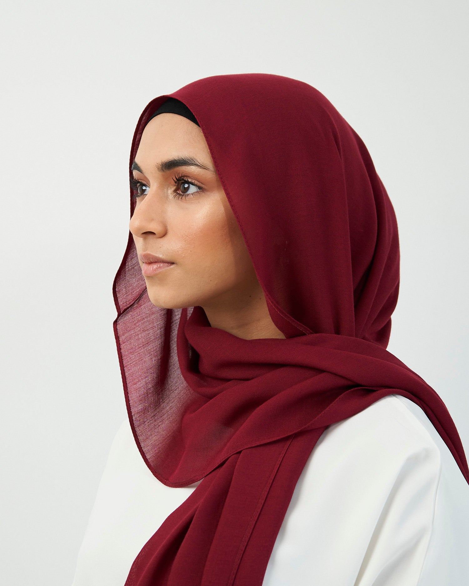 Premium Modal Hijab - Maroon Scarves Fajr Noor