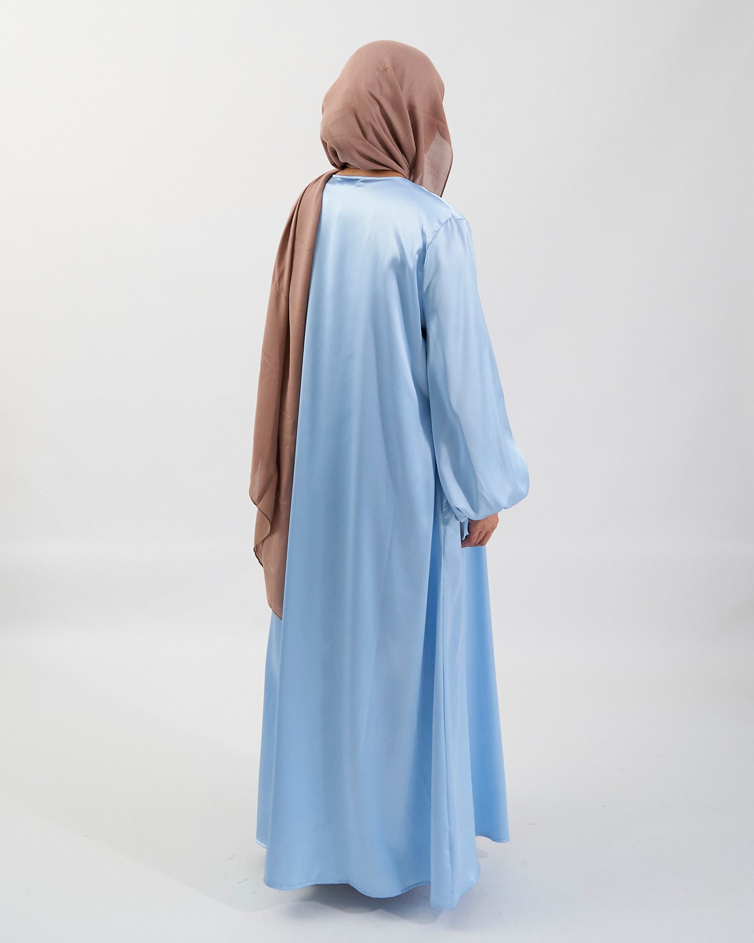 Noor Abaya - Sky Blue Satin Abaya Fajr Noor