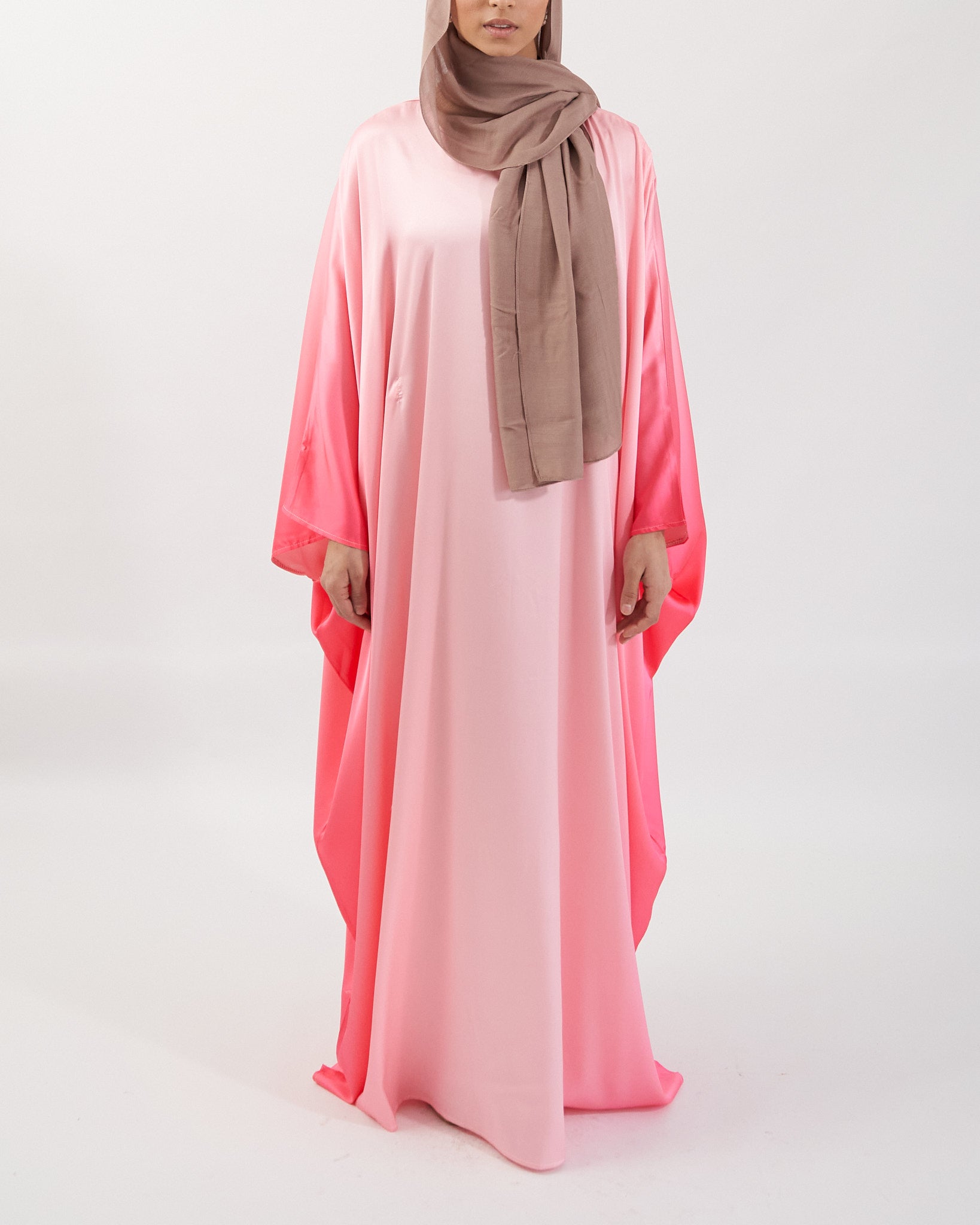 Butterfly Ombre Abaya Pink - Main Image
