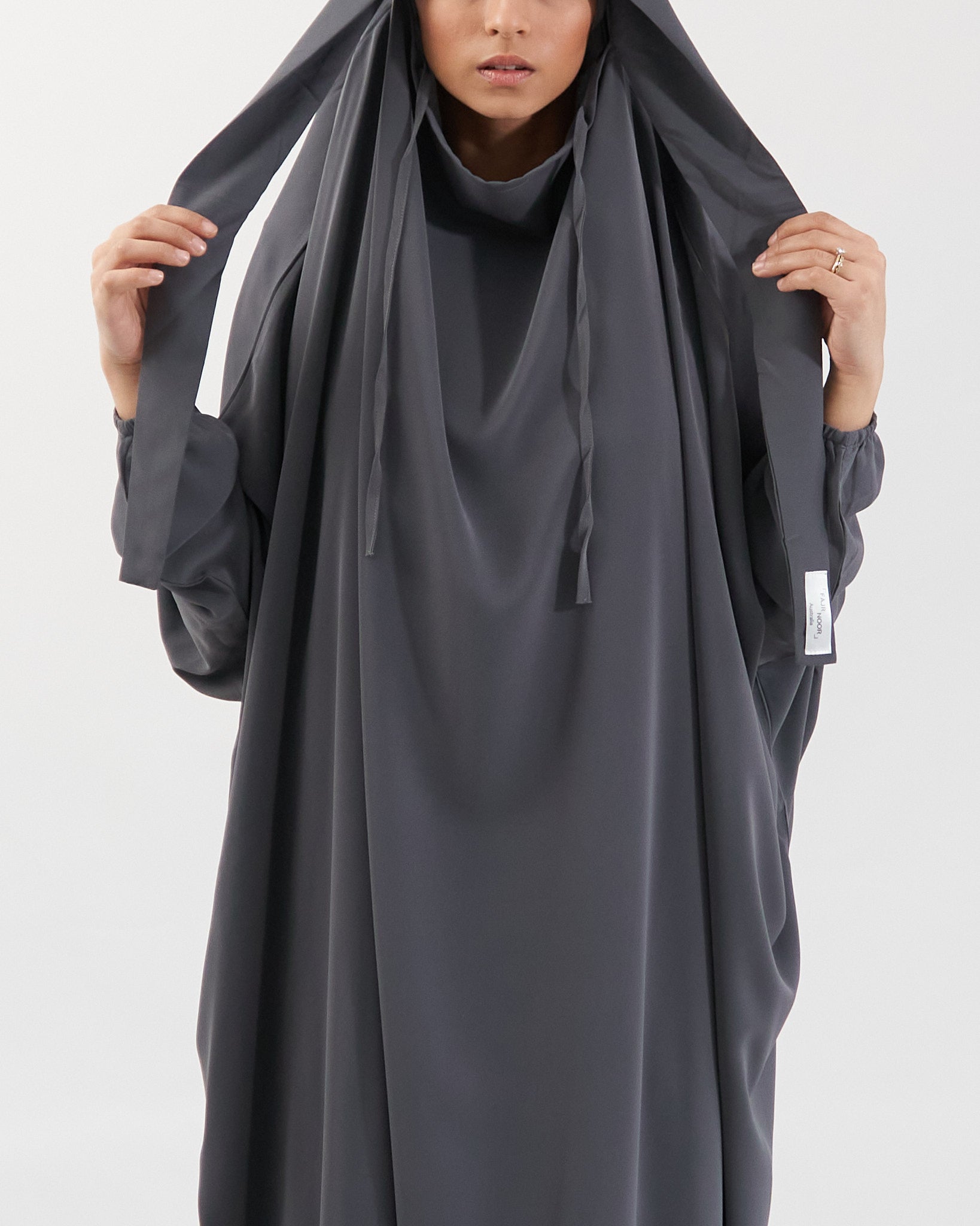 Full Length Prayer Jilbab - Charcoal Jilbab Fajr Noor