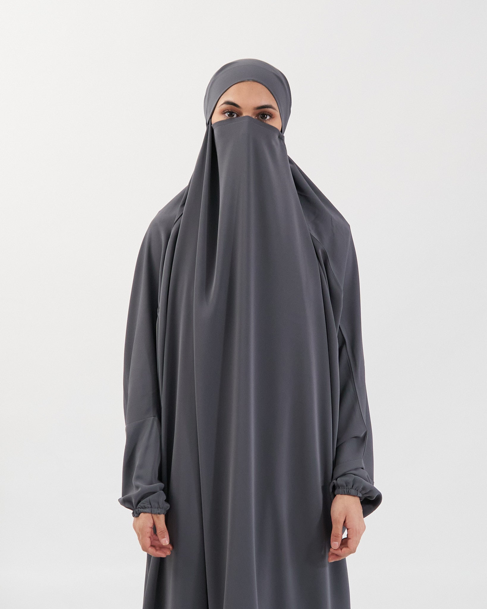 Full Length Prayer Jilbab - Charcoal Jilbab Fajr Noor