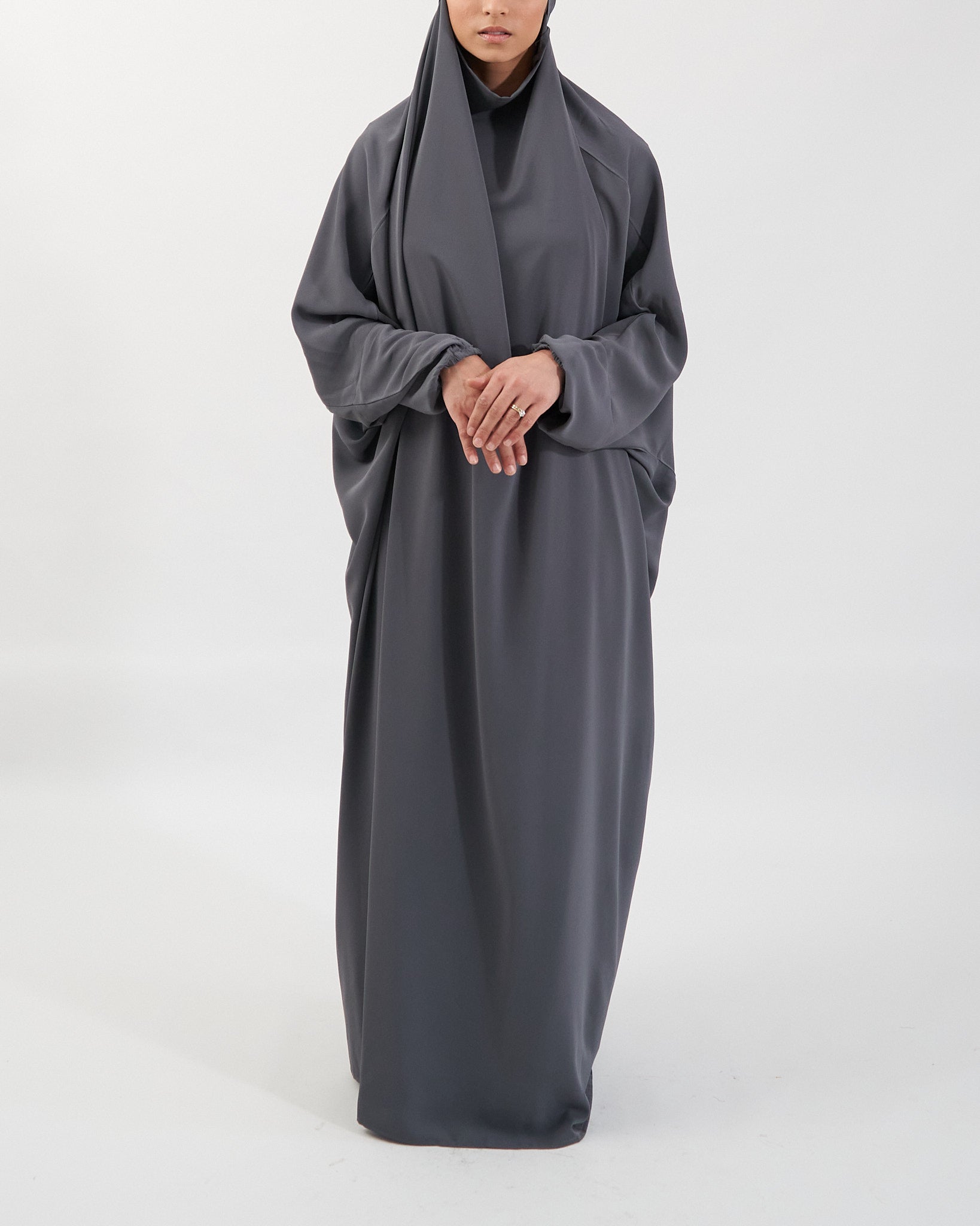 Full Length Prayer Jilbab - Charcoal Jilbab Fajr Noor