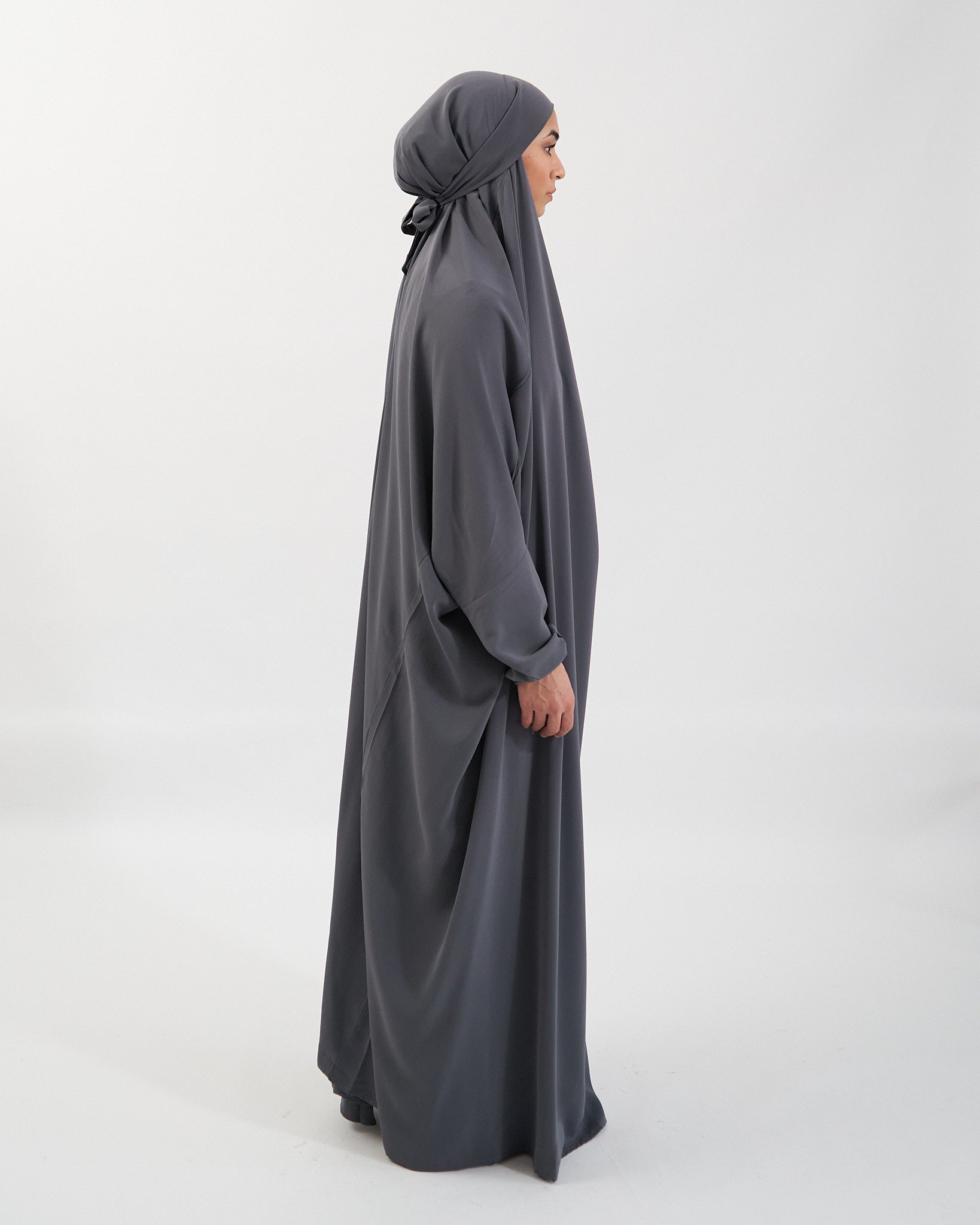 Full Length Prayer Jilbab - Charcoal Jilbab Fajr Noor