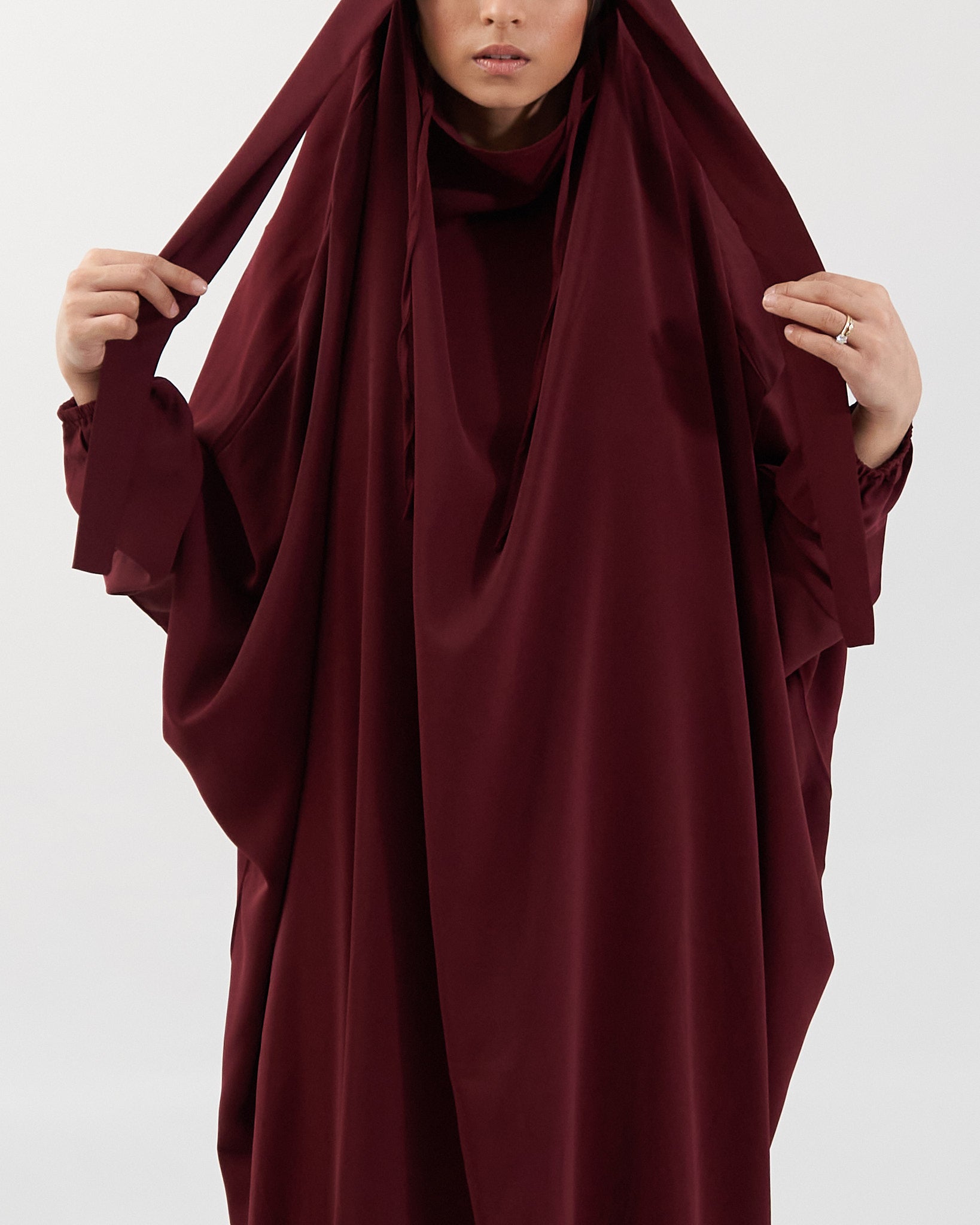 Full Length Prayer Jilbab - Maroon Jilbab Fajr Noor