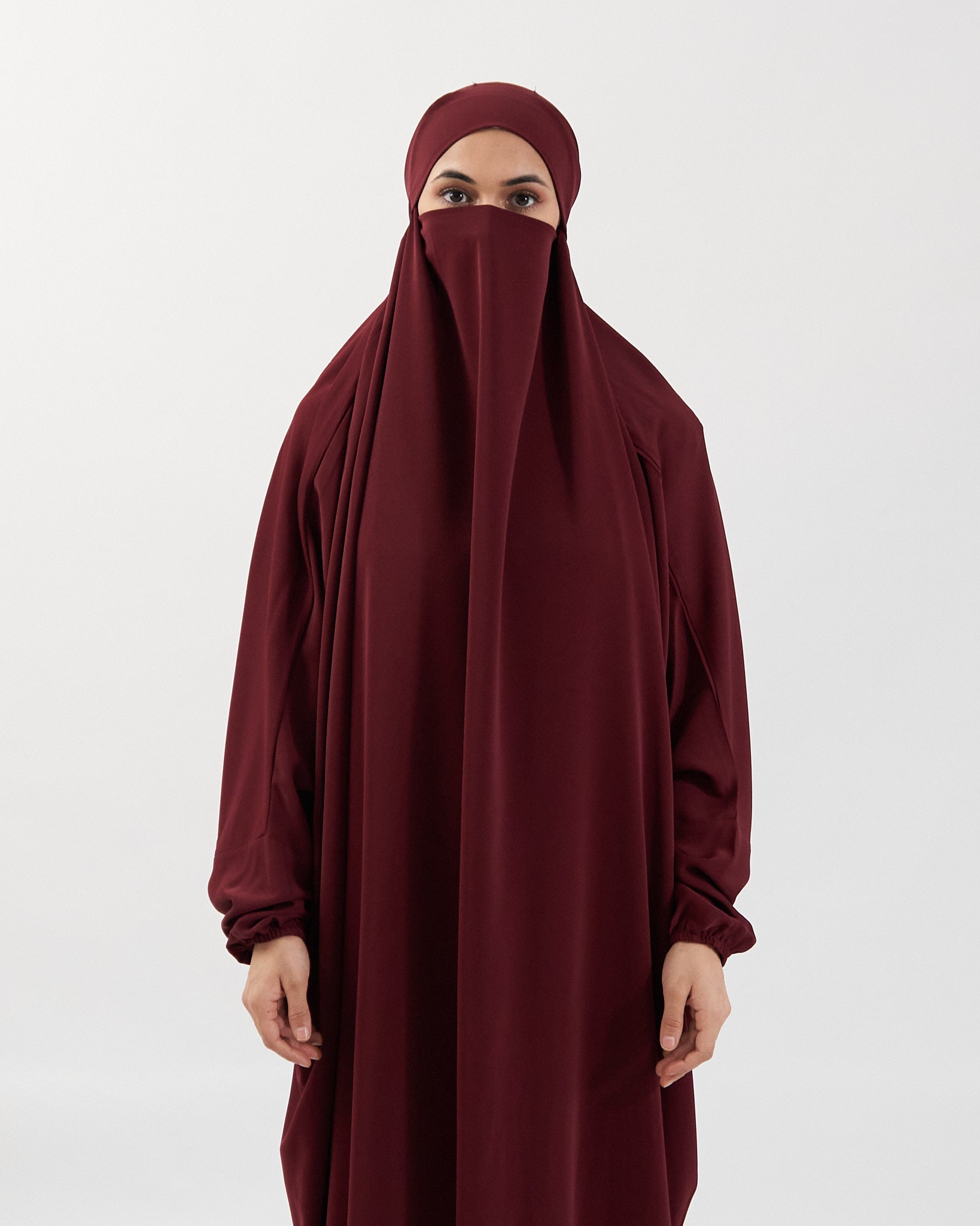 Full Length Prayer Jilbab - Maroon Jilbab Fajr Noor