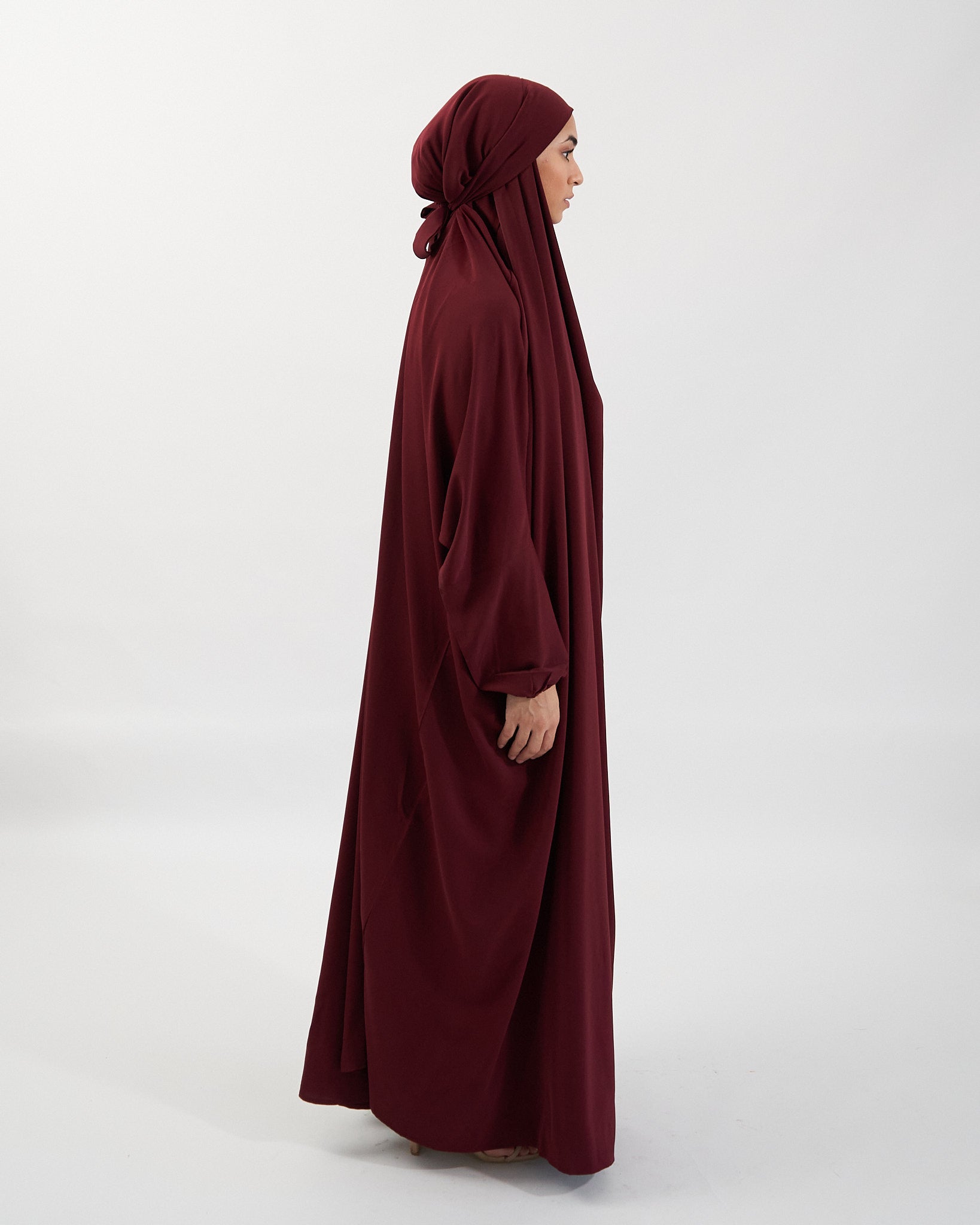 Full Length Prayer Jilbab - Maroon Jilbab Fajr Noor