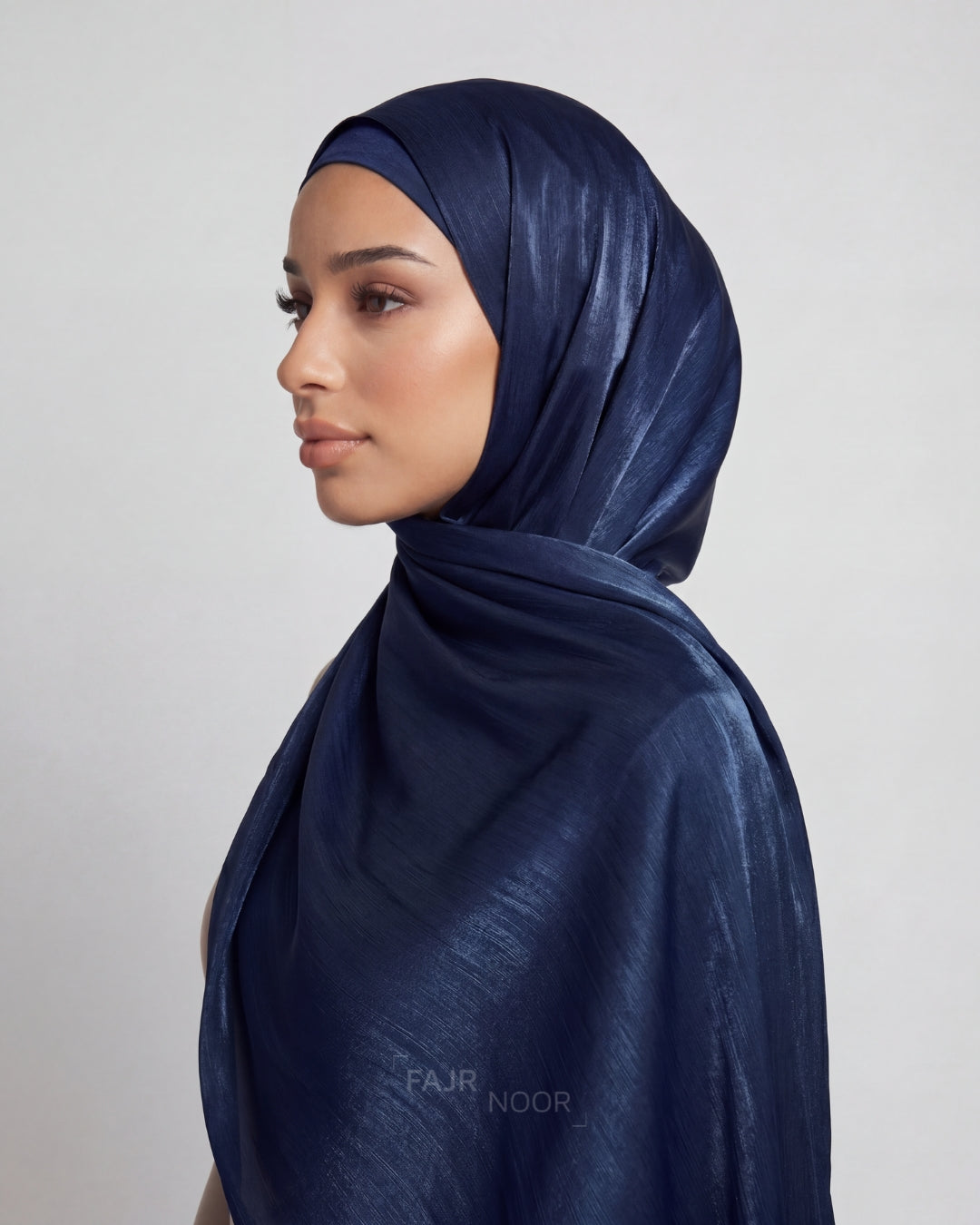 Premium Satin Silk Hijab - Navy