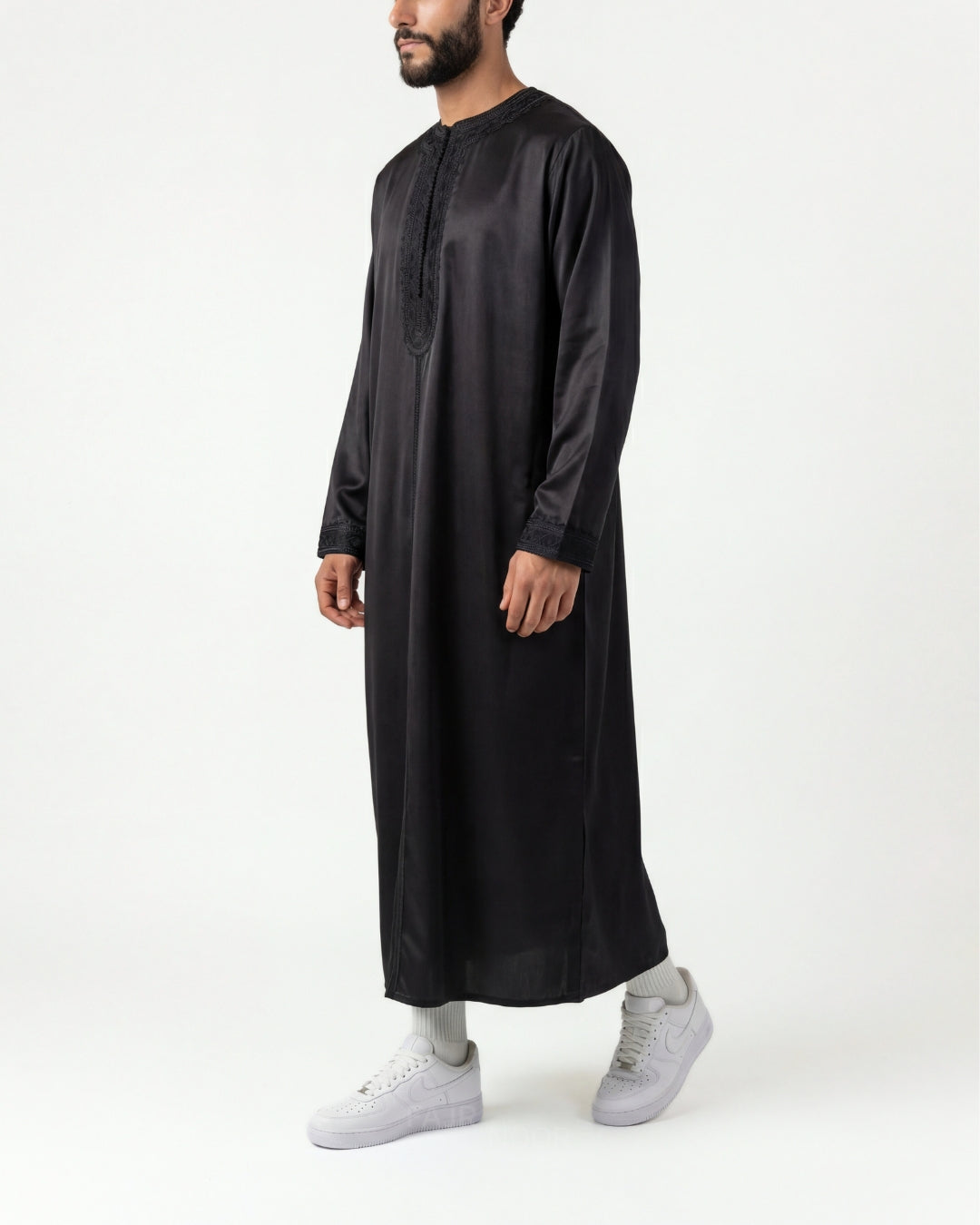Premium Moroccan Thobe - Black