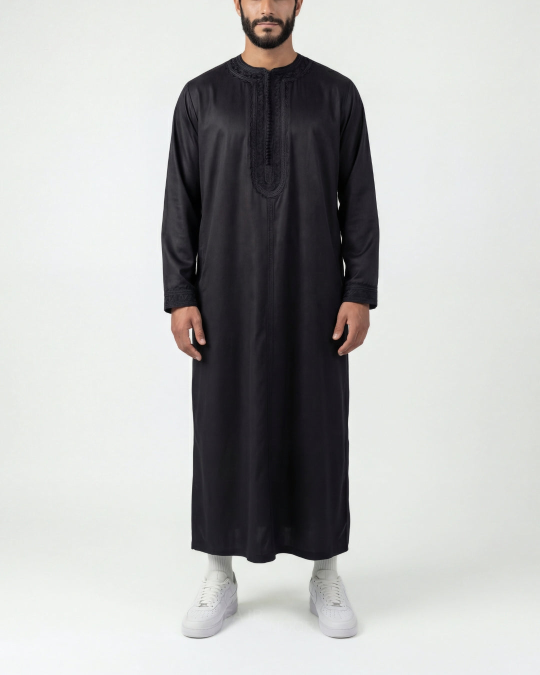 Premium Moroccan Thobe - Black