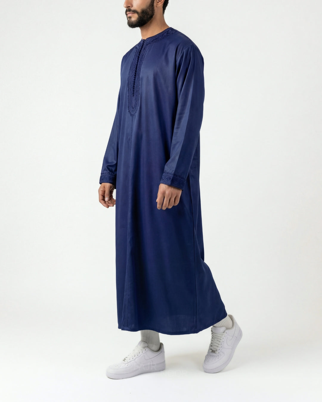 Premium Moroccan Thobe - Navy