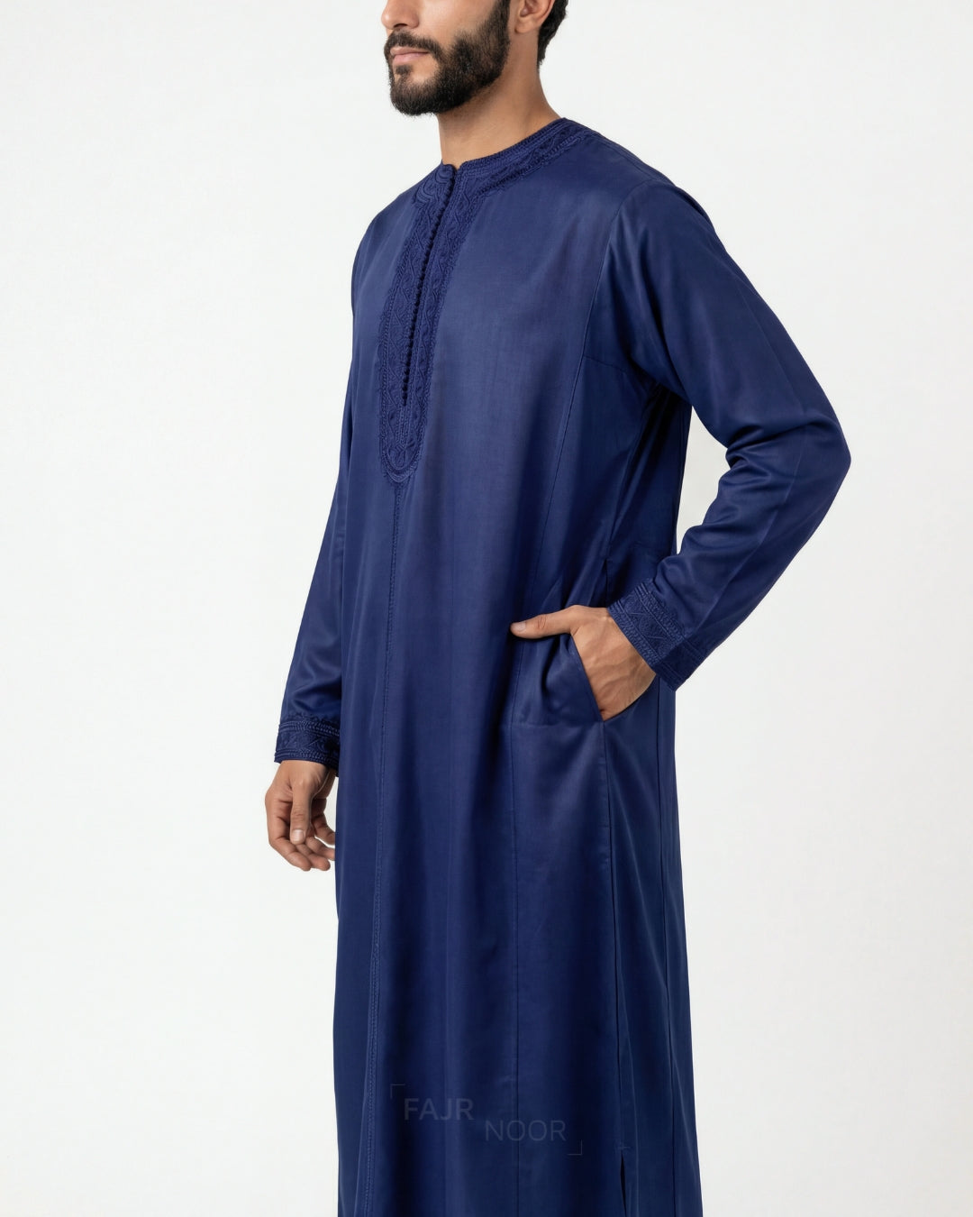 Premium Moroccan Thobe - Navy