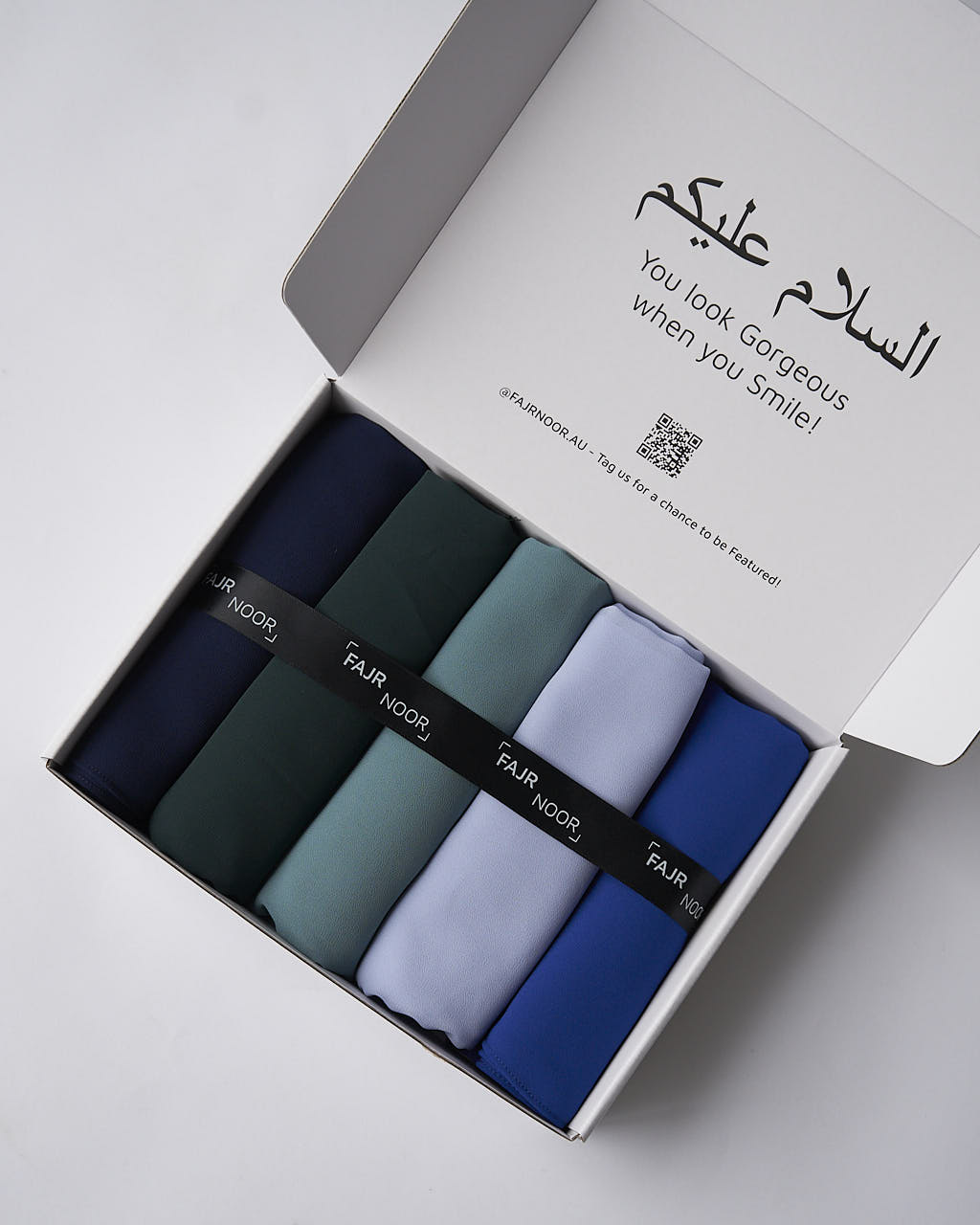 Azure Chiffon Hijab Box Hijab Box Fajr Noor