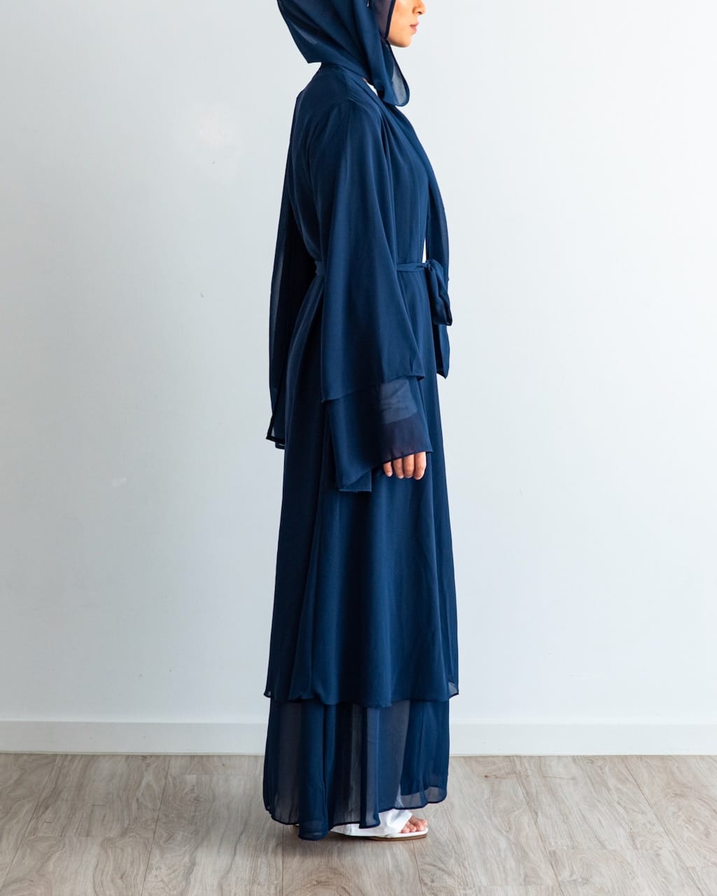 Aisha Abaya with Hijab - Navy Open Abaya Fajr Noor