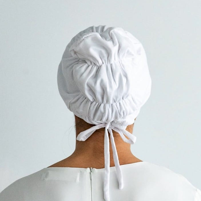Elastic Silk Hijab Cap - White Hijab Cap Fajr Noor