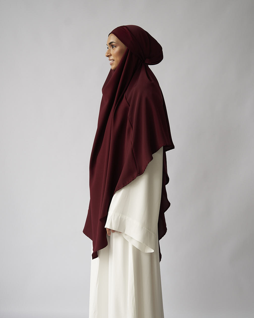 Maroon Khimar Khimar Fajr Noor