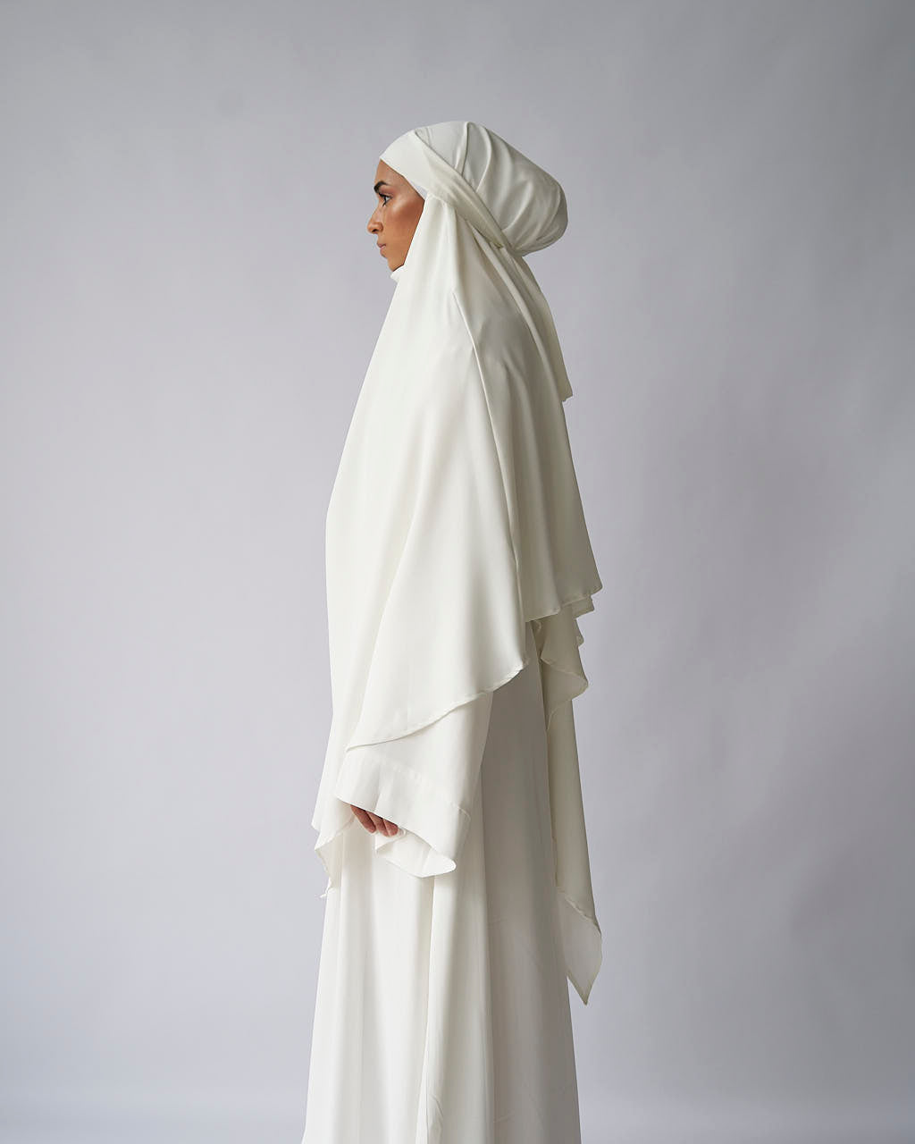 White Khimar Khimar Fajr Noor