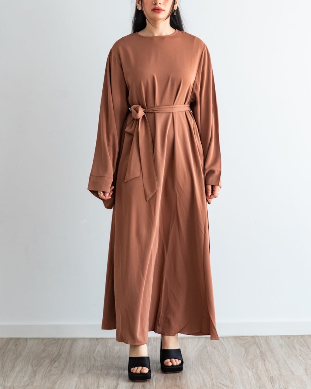 Khatijah Abaya - Brown - Closed Abaya - Fajr Noor