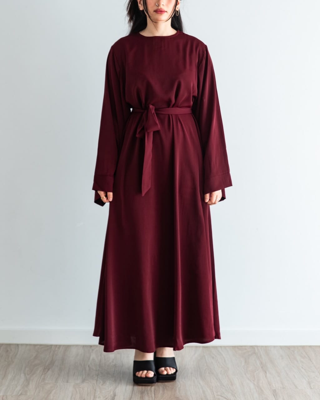 Khatijah Abaya - Maroon - Closed Abaya - Fajr Noor