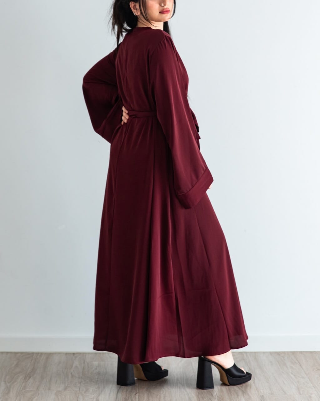 Khatijah Abaya - Maroon - Closed Abaya - Fajr Noor