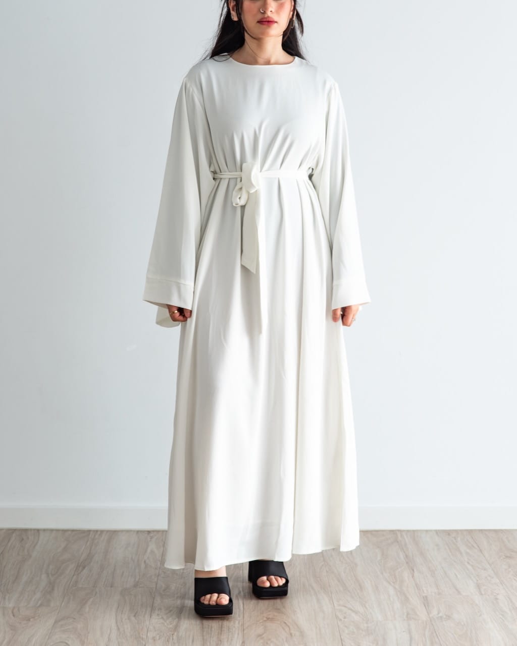 Khatijah Abaya - White - Closed Abaya - Fajr Noor