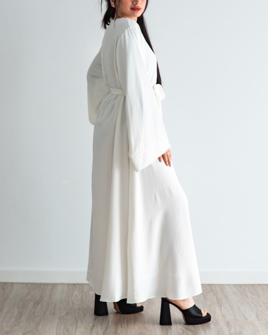 Khatijah Abaya - White - Closed Abaya - Fajr Noor