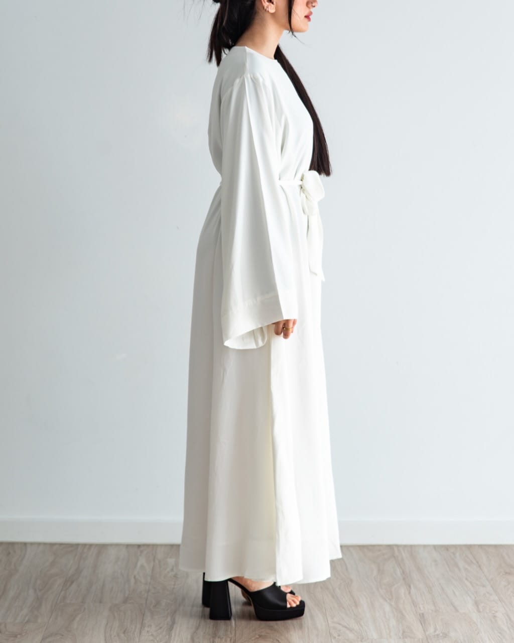 Khatijah Abaya - White - Closed Abaya - Fajr Noor