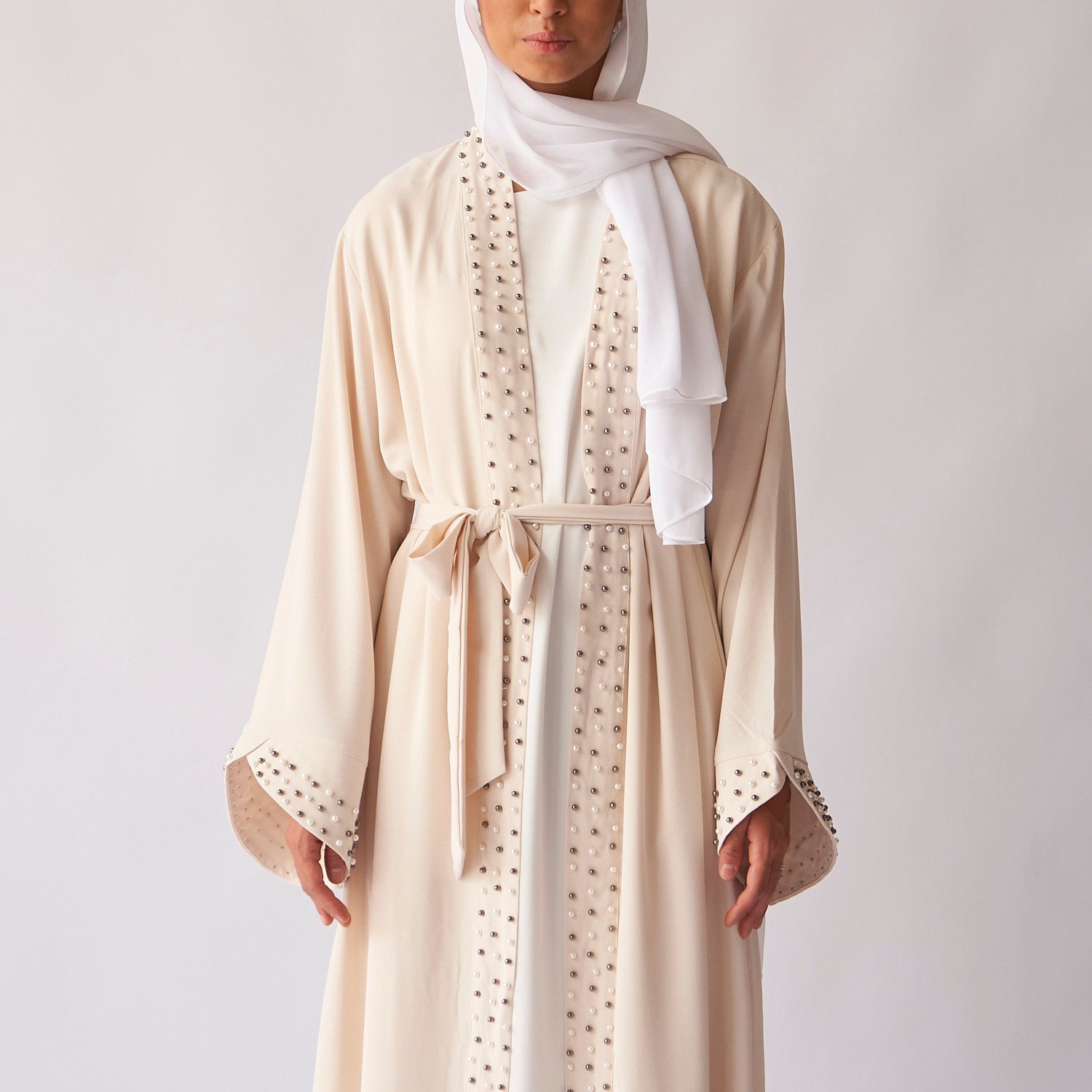 Cream Amirah Pearl Abayas