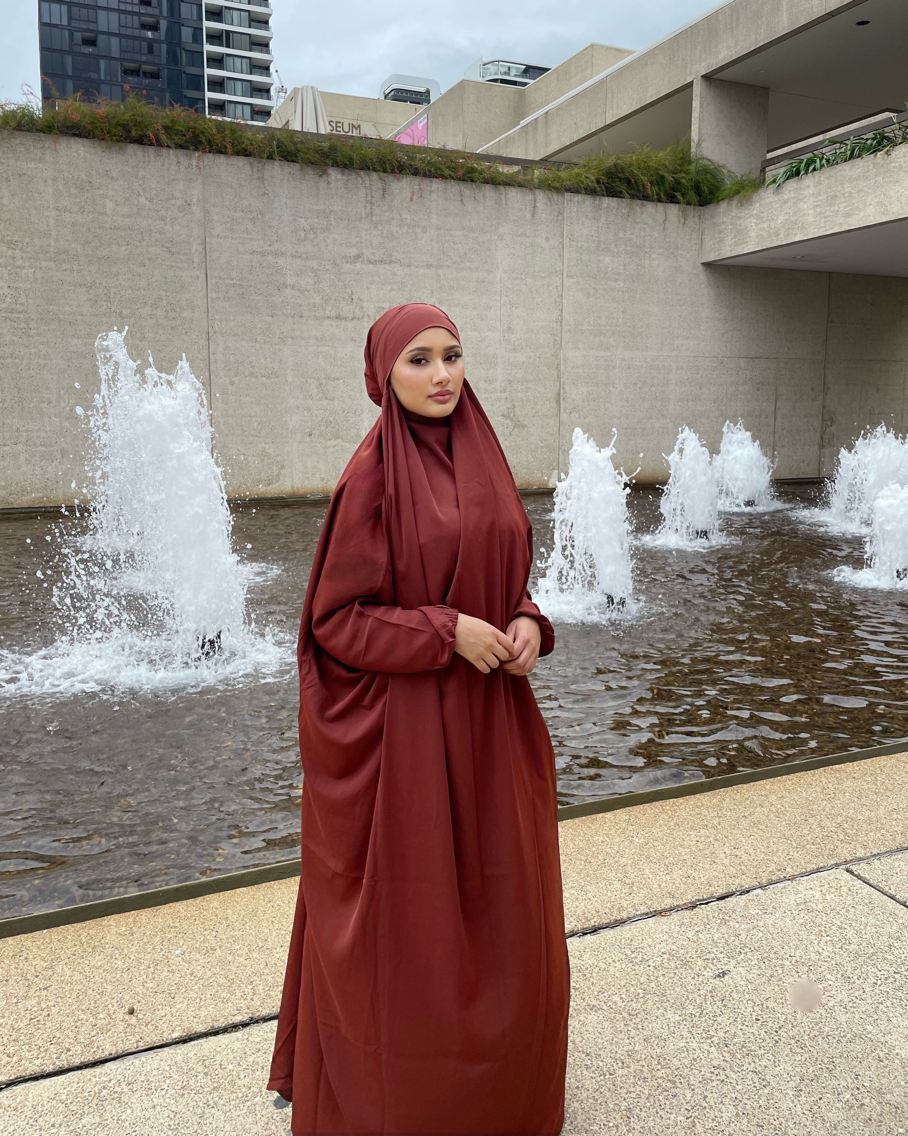 Full Length Prayer Jilbab - Maroon