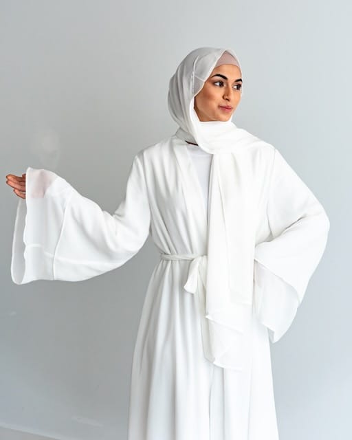 White abaya deals