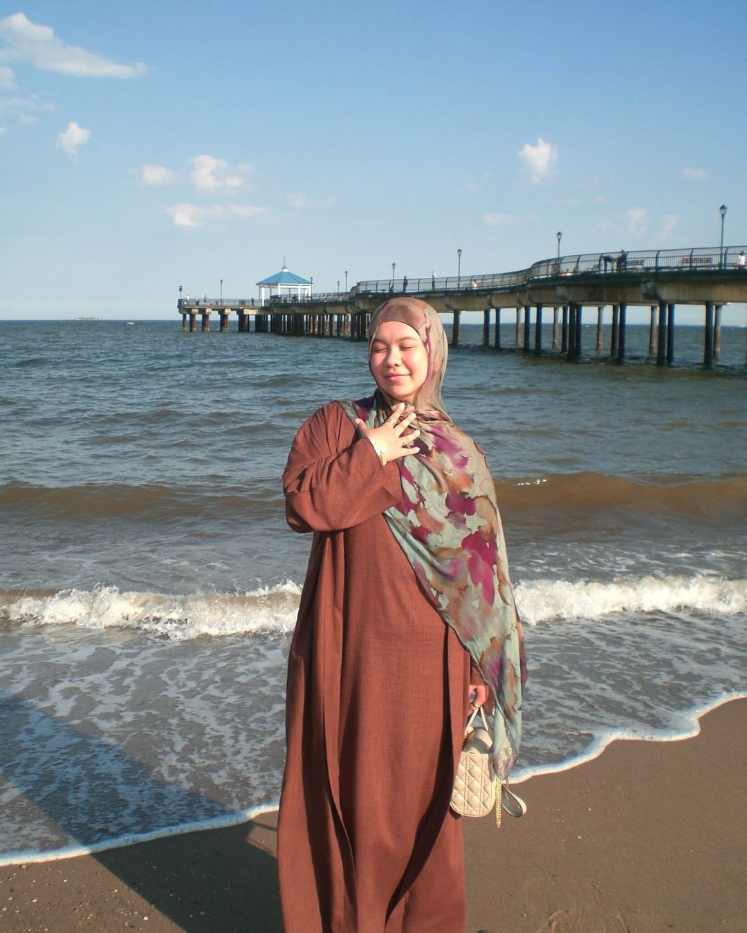 Aya Linen Abaya - Coffee